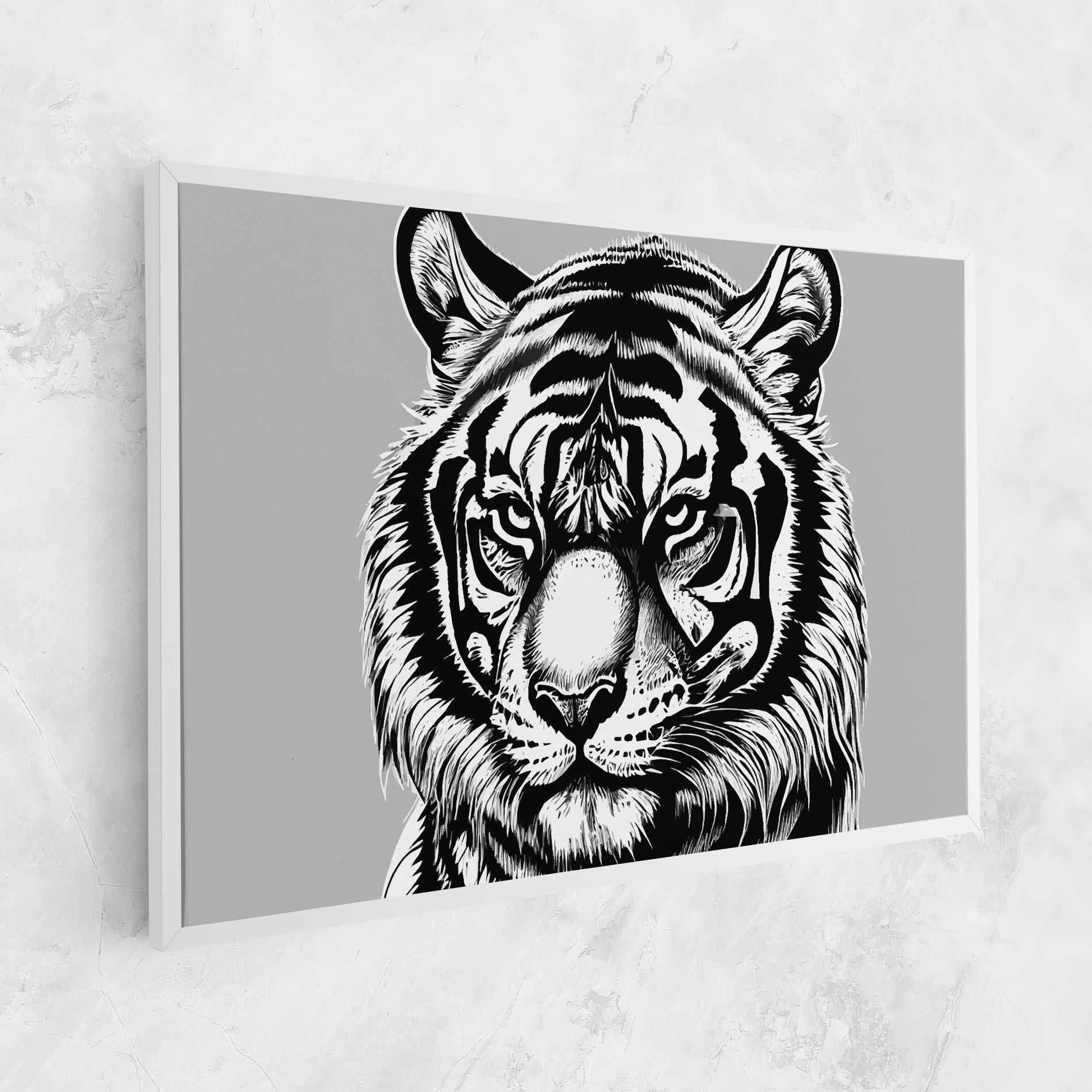 Vászonkép White Tiger Grey mockup 1