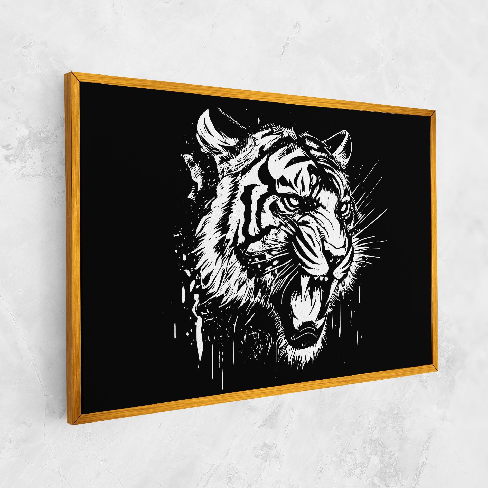 Vászonkép Angry Tiger Head mockup 1