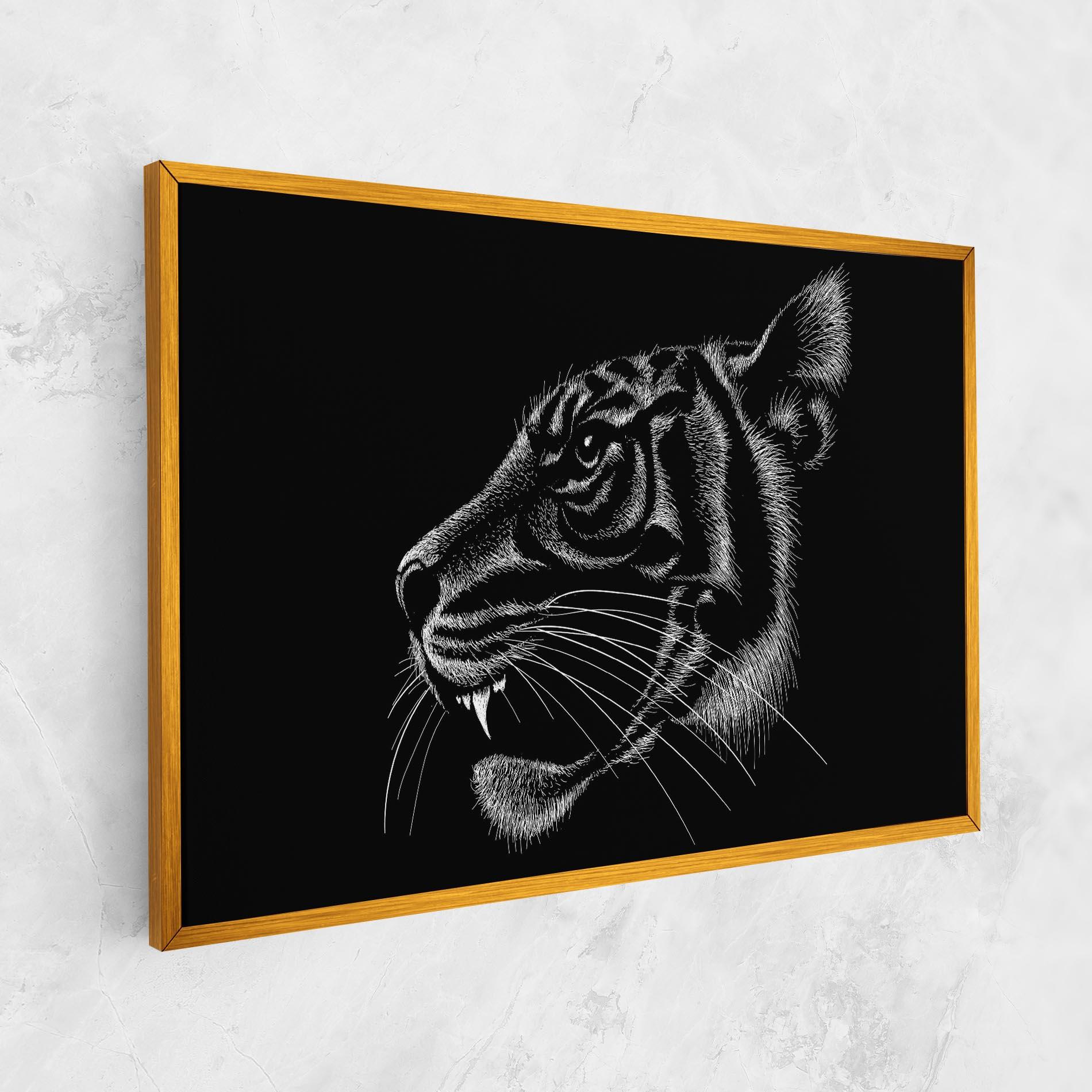 Vászonkép Tiger White Head mockup 1