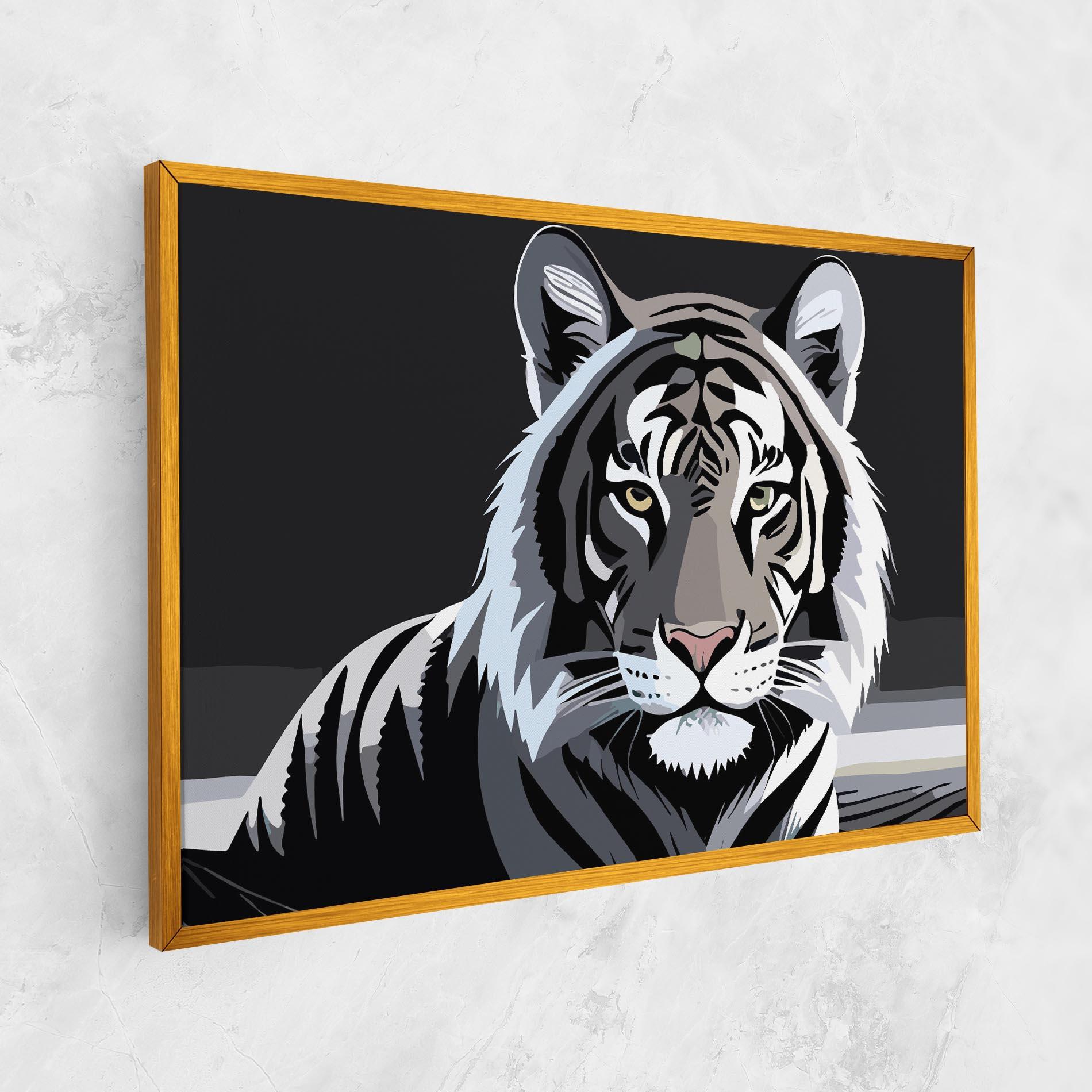 Vászonkép White Grey Tiger mockup 1