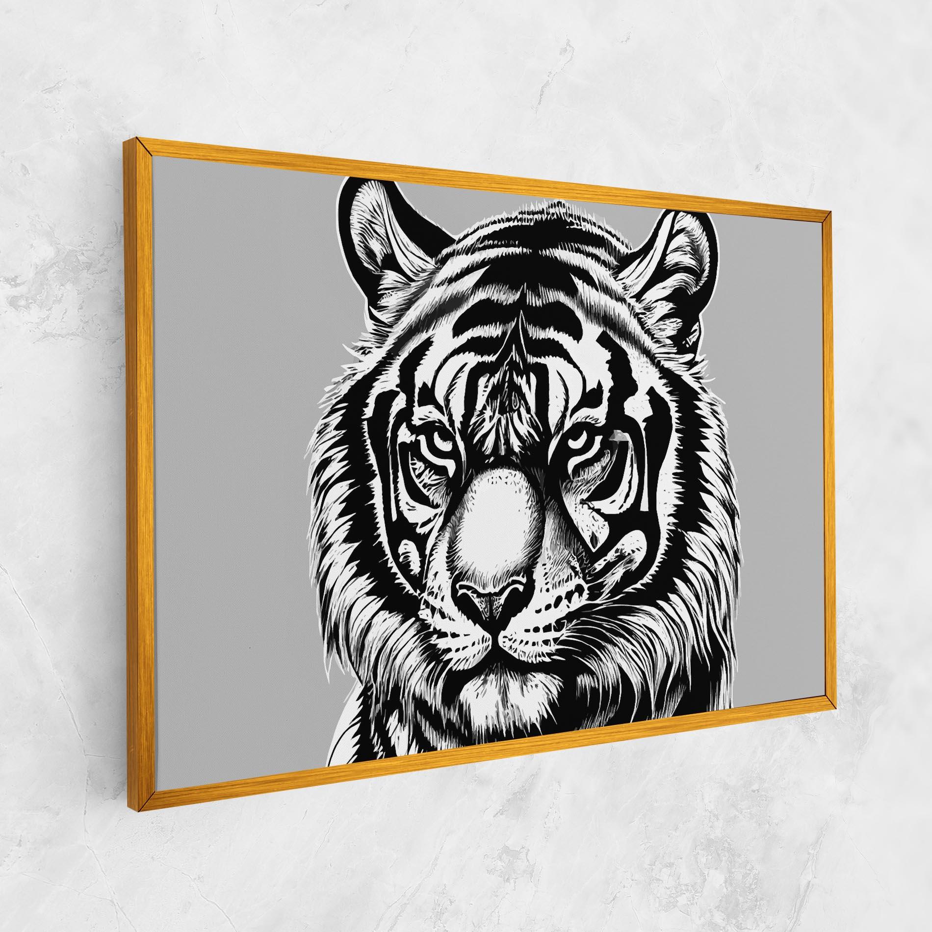 Vászonkép White Tiger Grey mockup 1