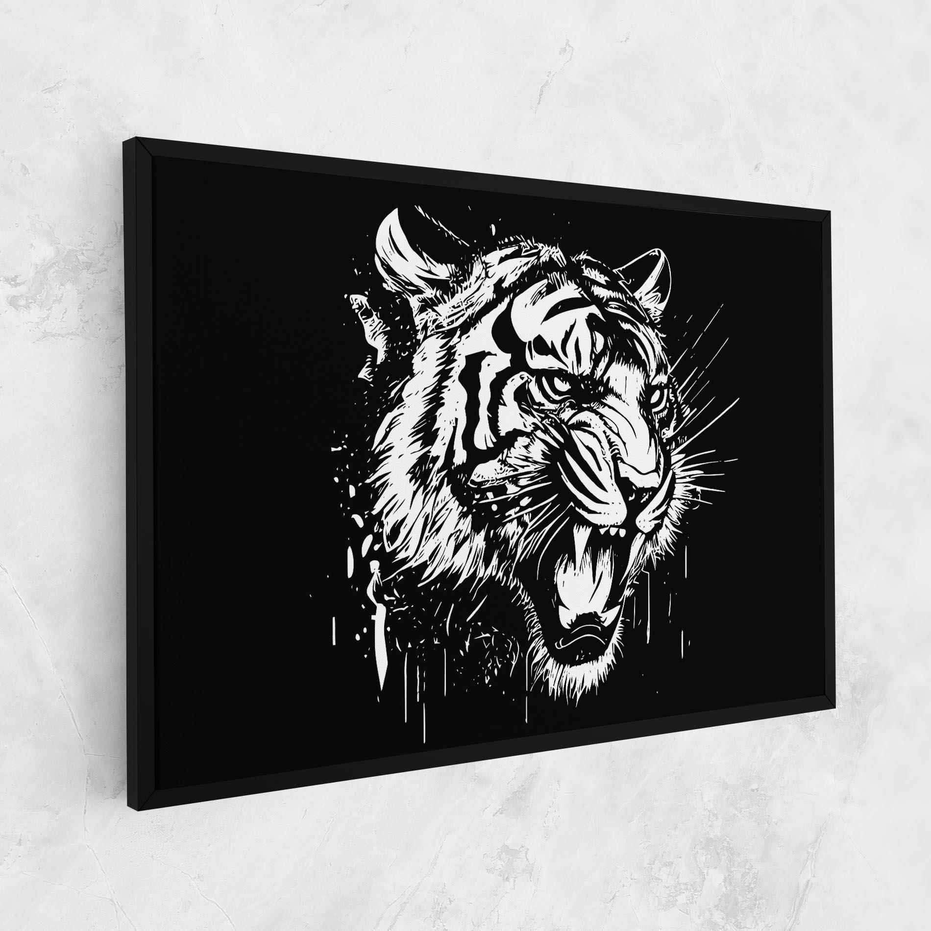 Vászonkép Angry Tiger Head mockup 1