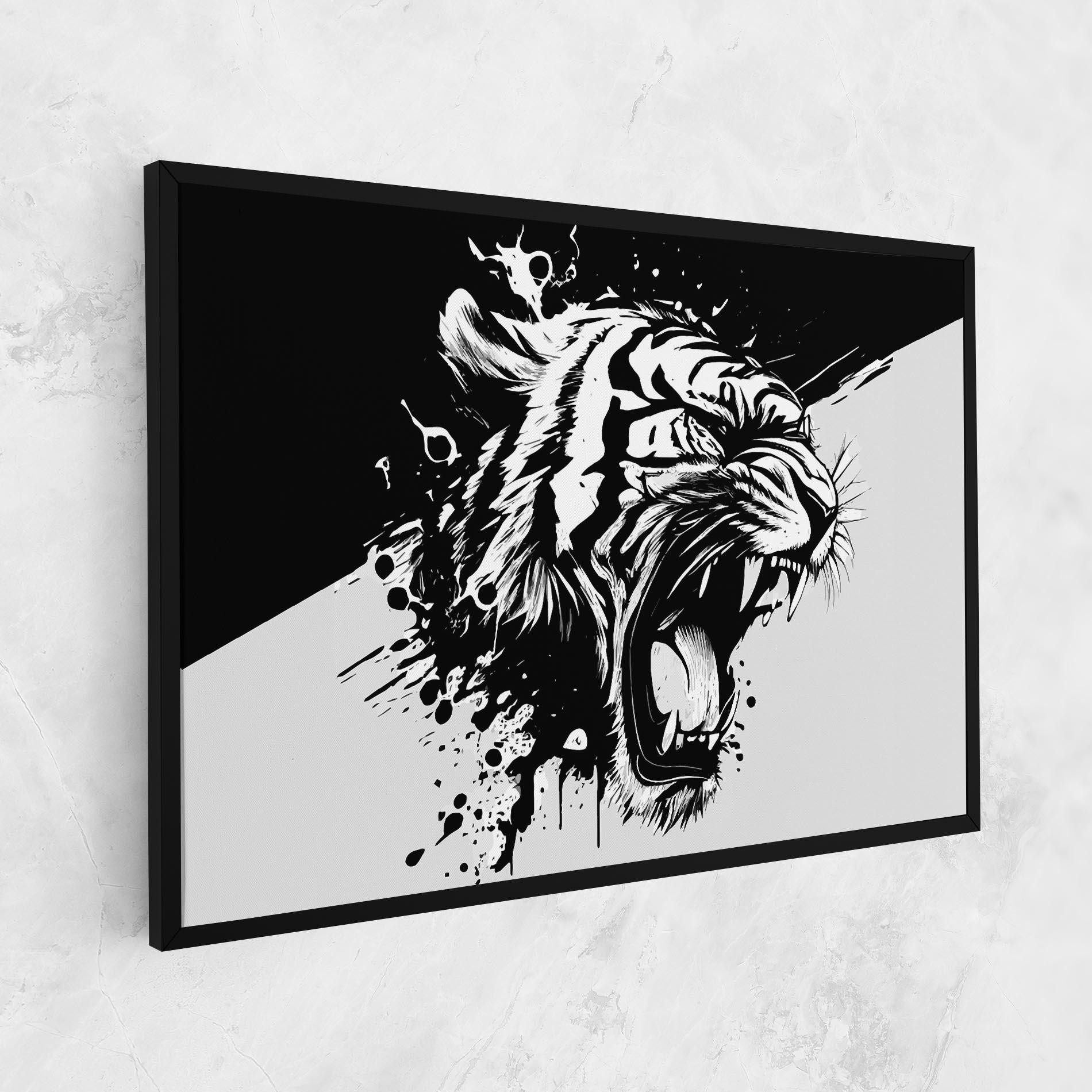 Vászonkép Black Grey Tiger mockup 1