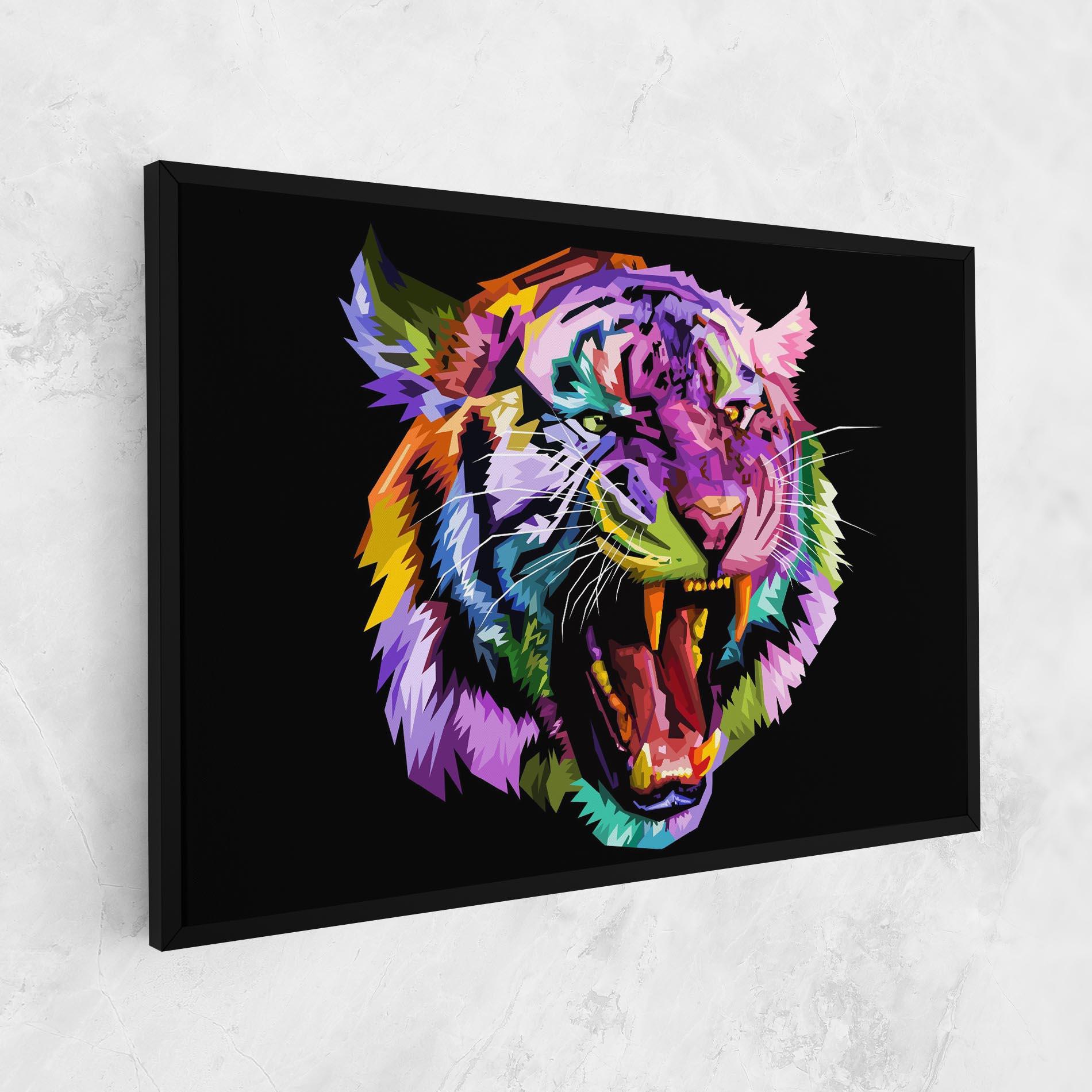 Vászonkép Tiger On Black mockup 1