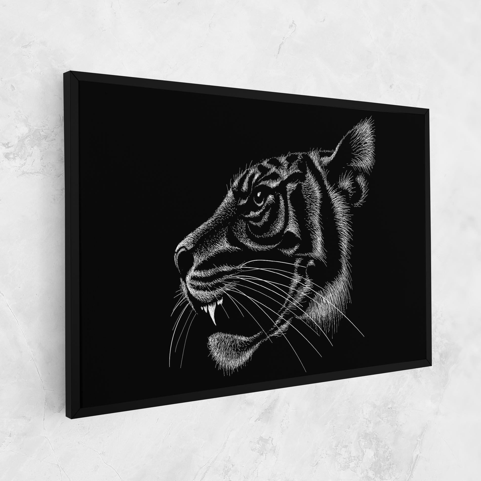 Vászonkép Tiger White Head mockup 1