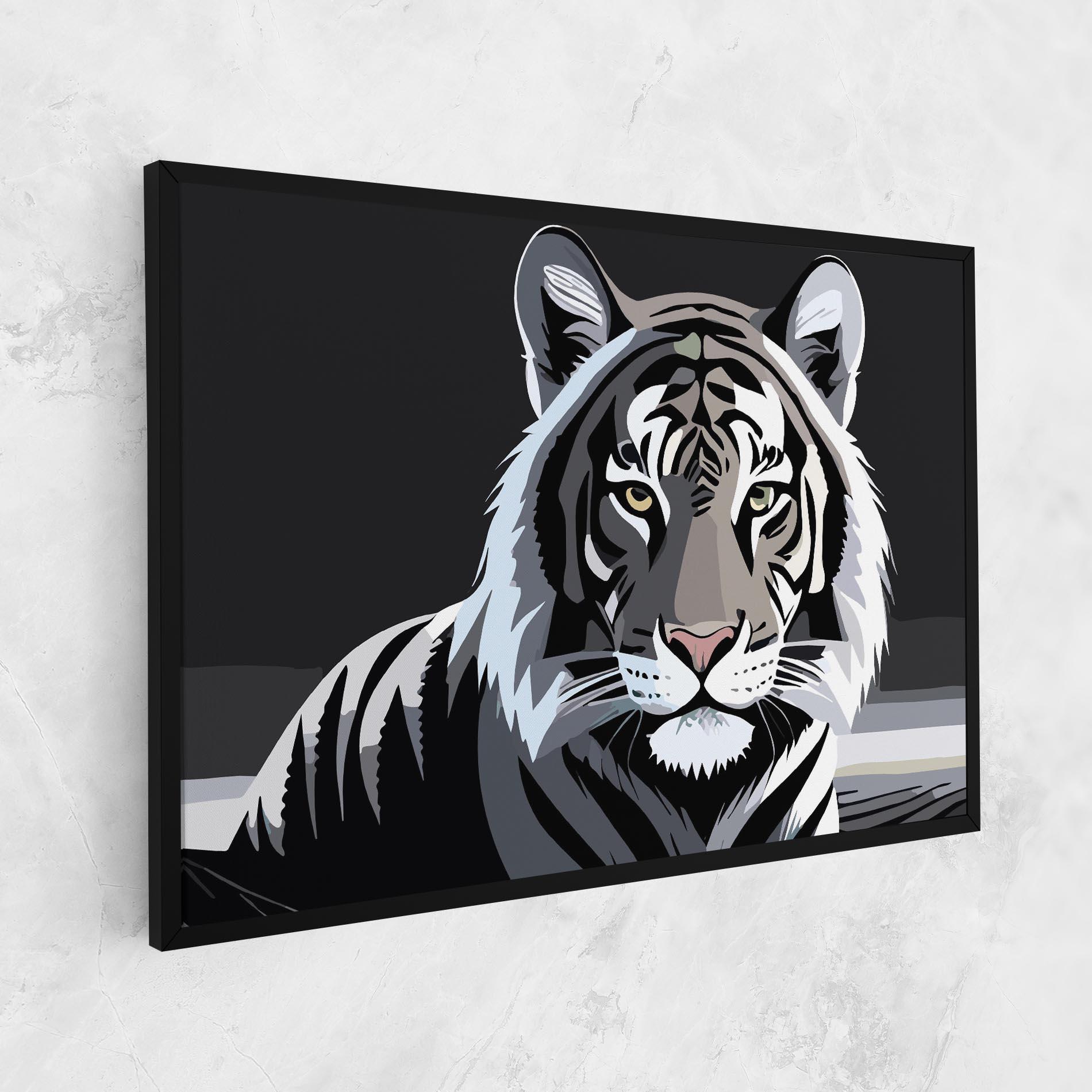 Vászonkép White Grey Tiger mockup 1