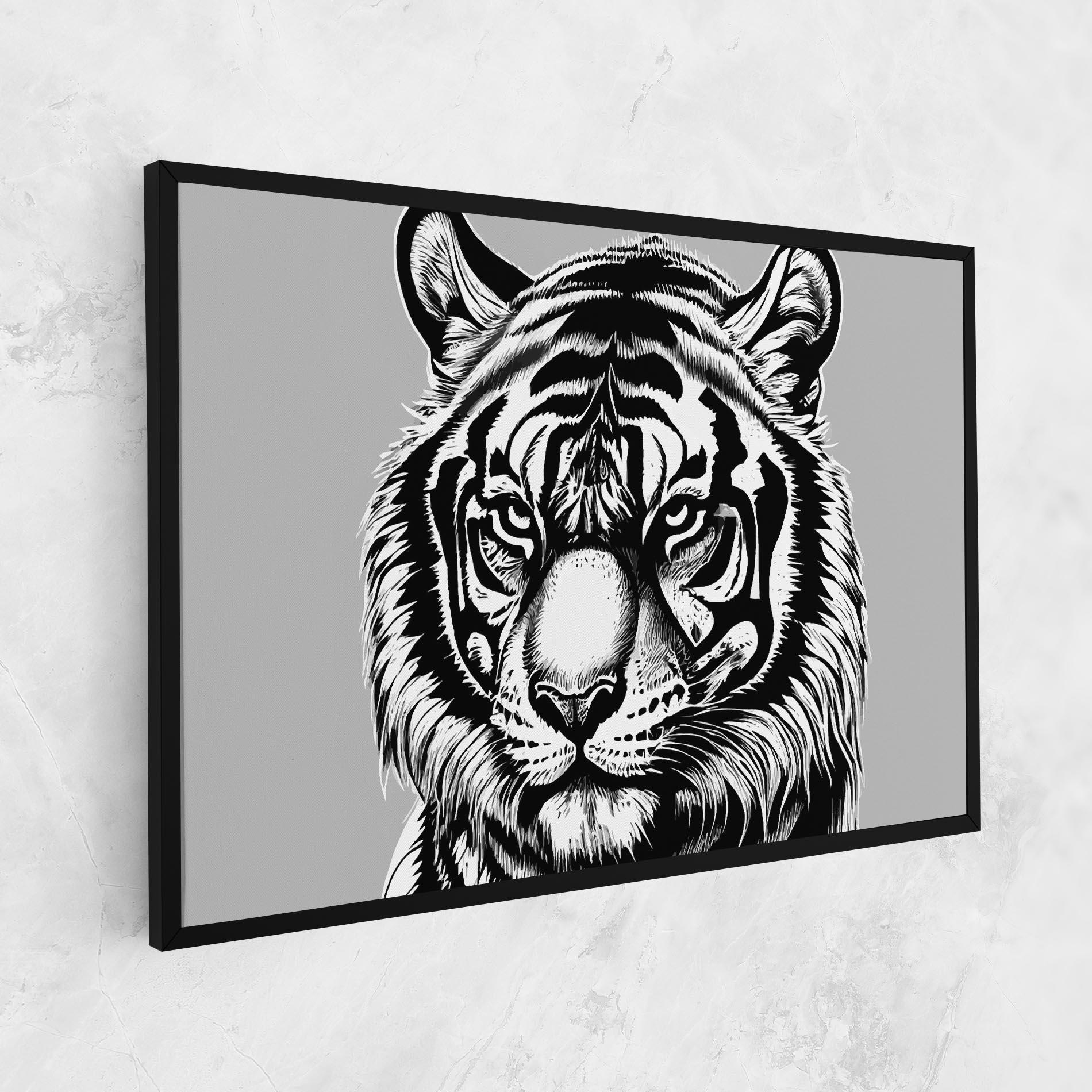 Vászonkép White Tiger Grey mockup 1