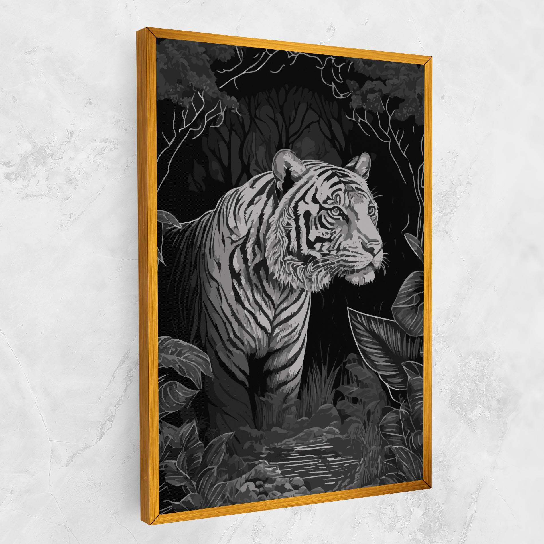 Vászonkép Grey Tiger mockup 1