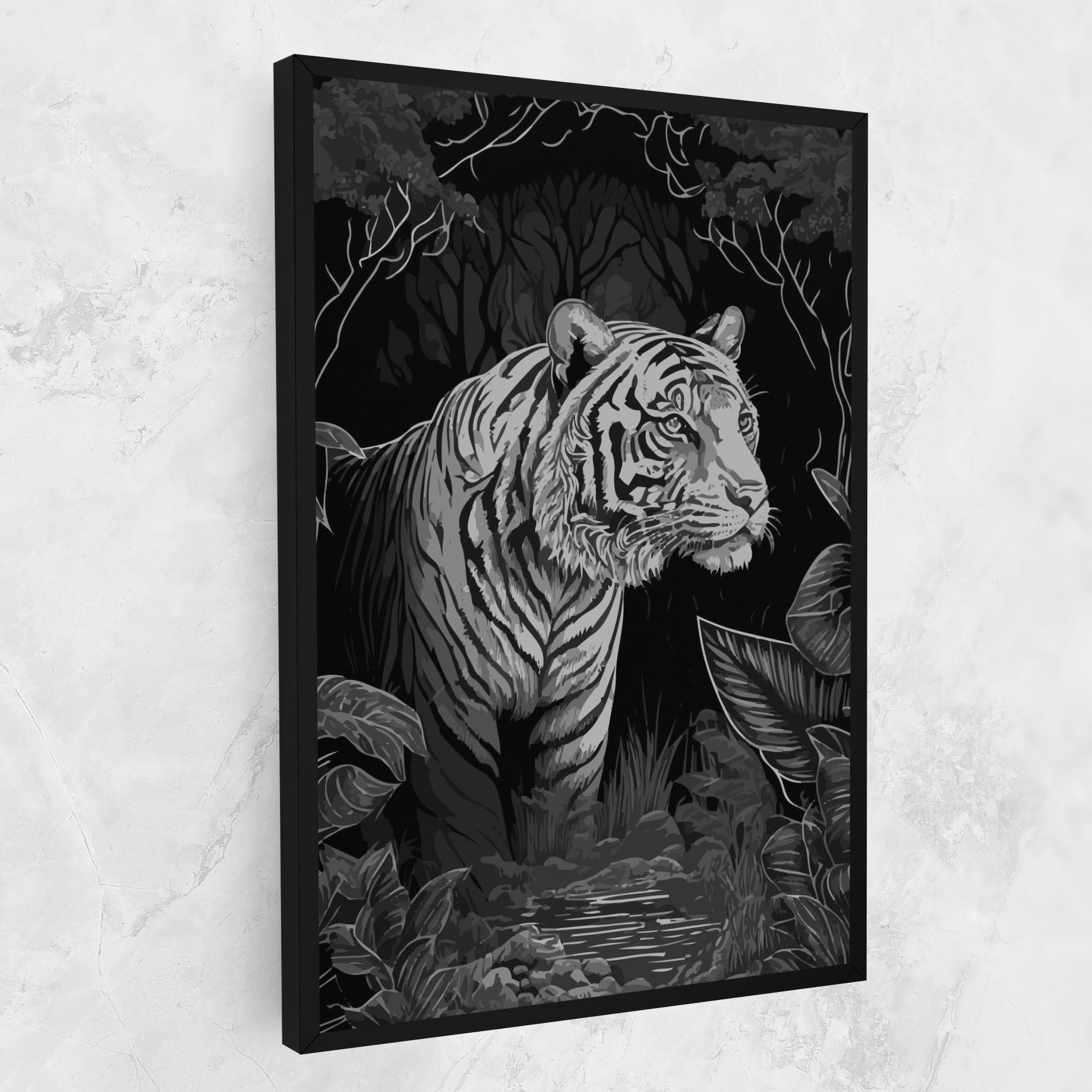 Vászonkép Grey Tiger mockup 1