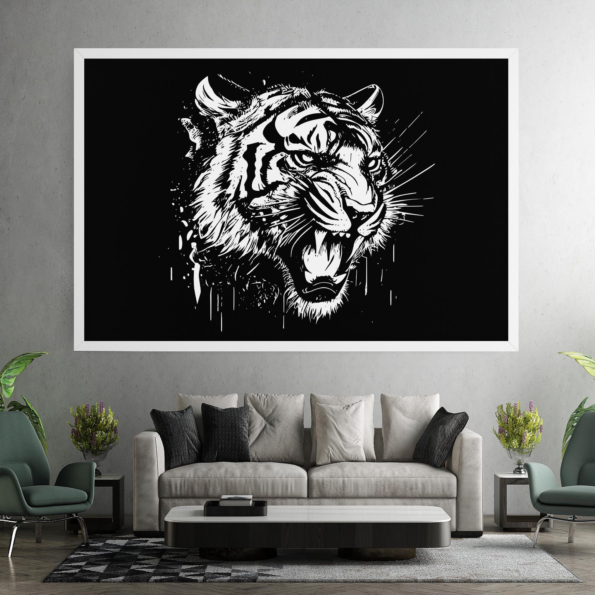 Vászonkép Angry Tiger Head mockup 7