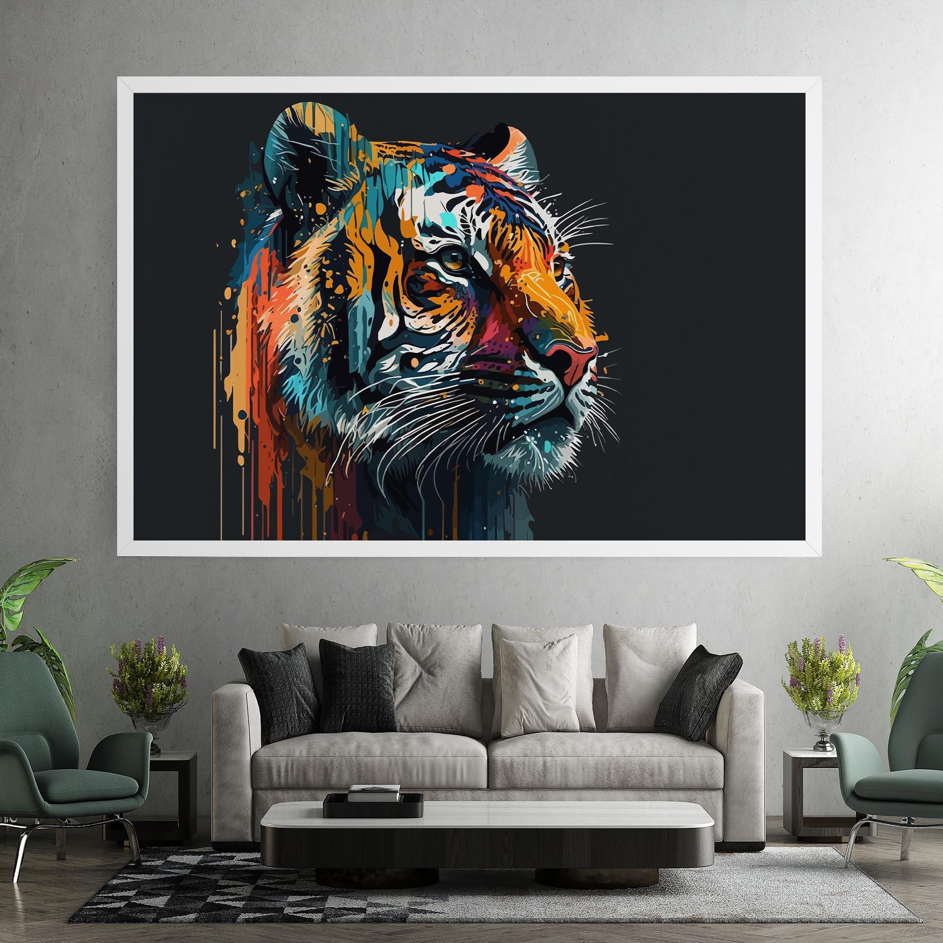 Vászonkép Color Mix Tiger mockup 7