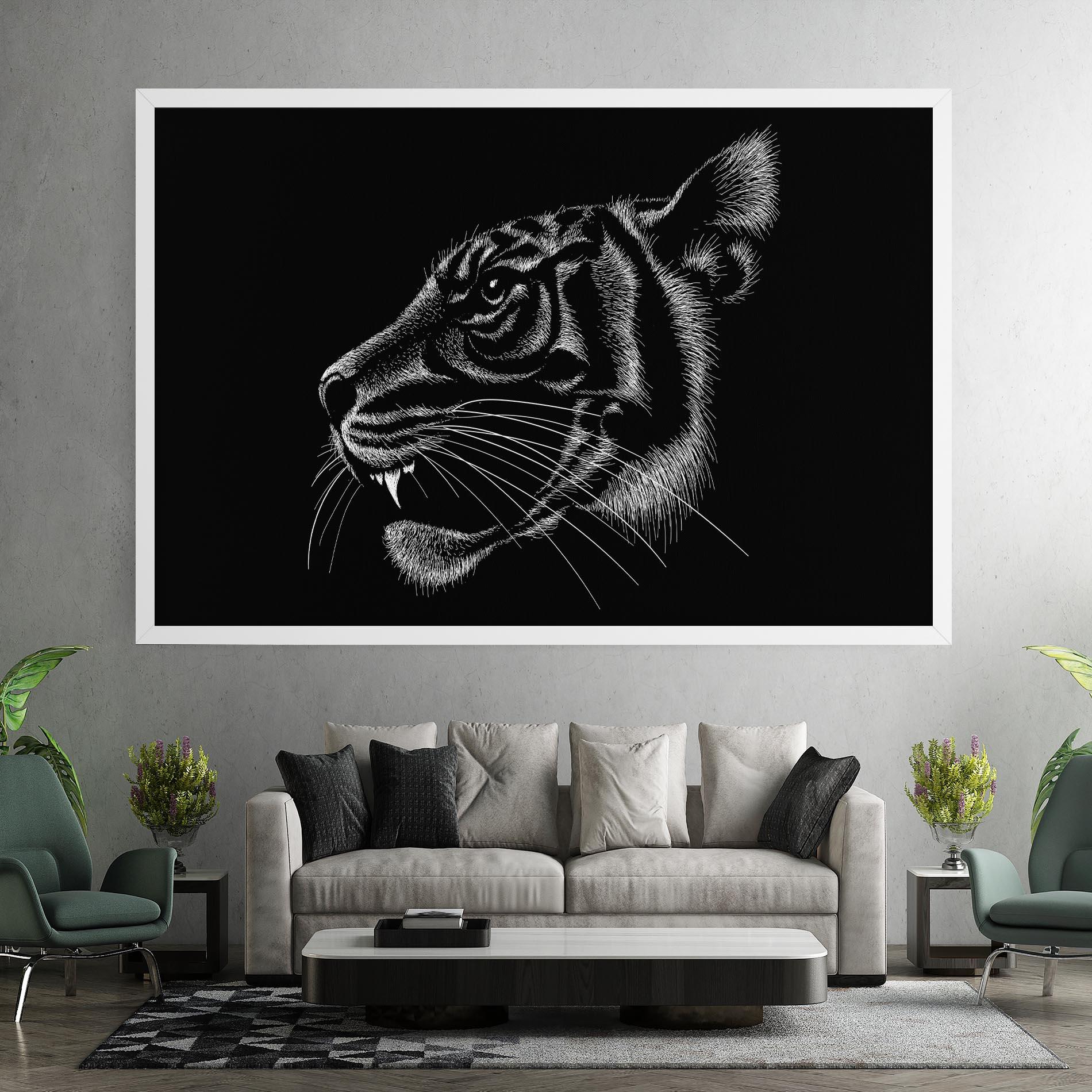Vászonkép Tiger White Head mockup 7