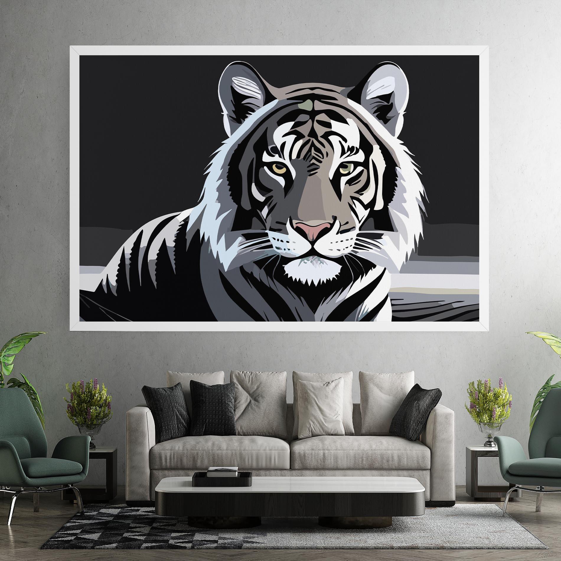 Vászonkép White Grey Tiger mockup 7