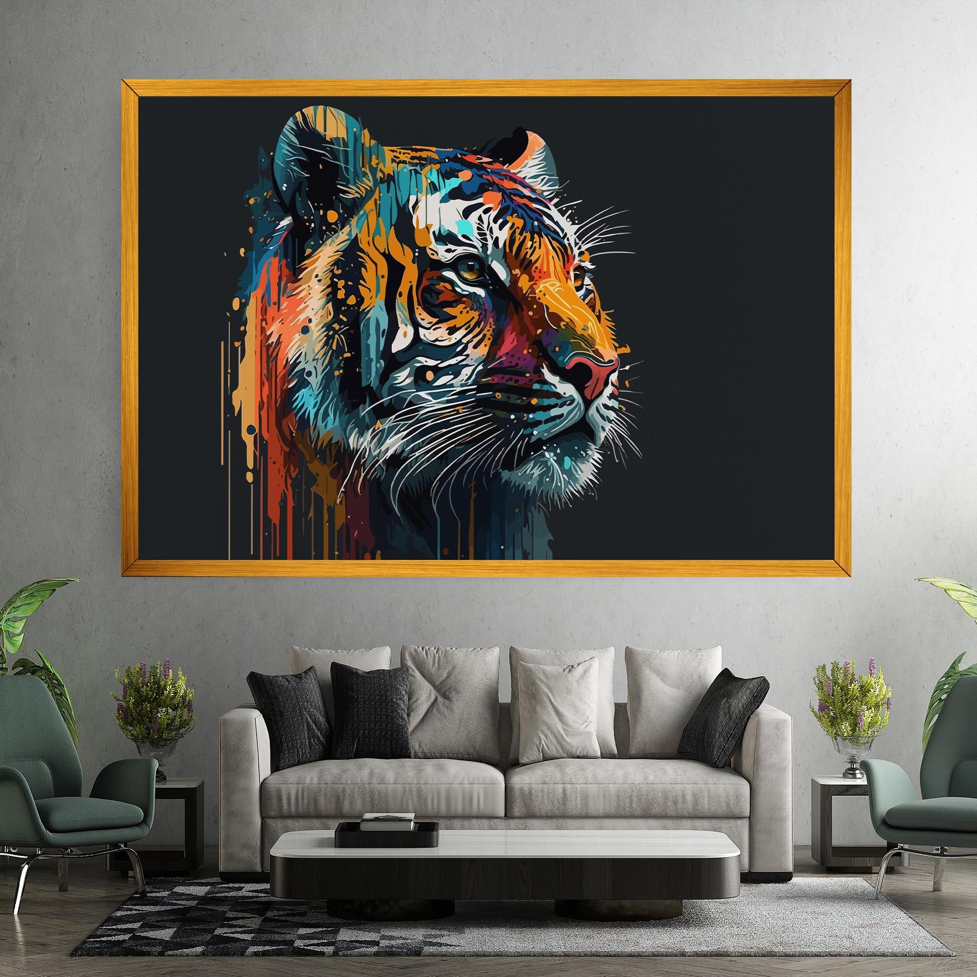 Vászonkép Color Mix Tiger mockup 7