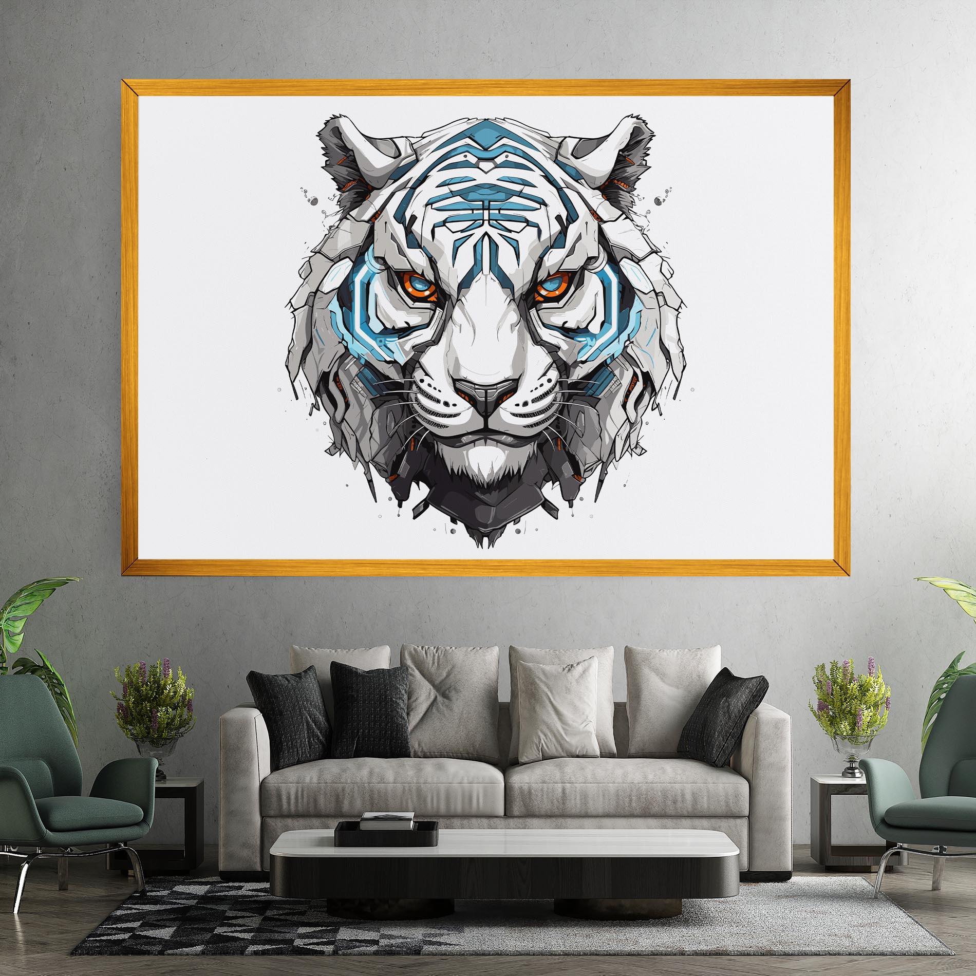 Vászonkép Cyborg Tiger mockup 7