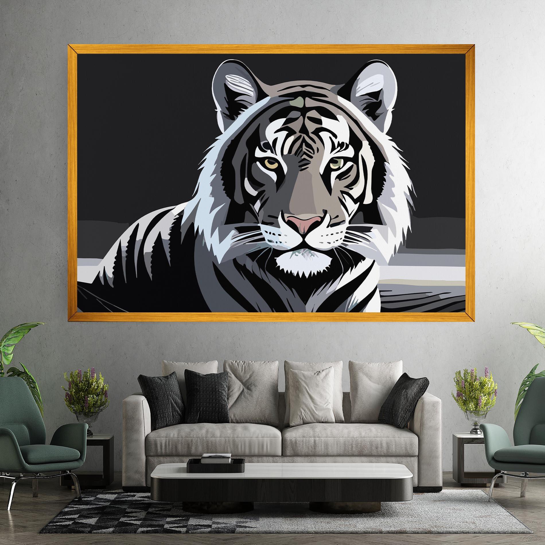 Vászonkép White Grey Tiger mockup 7