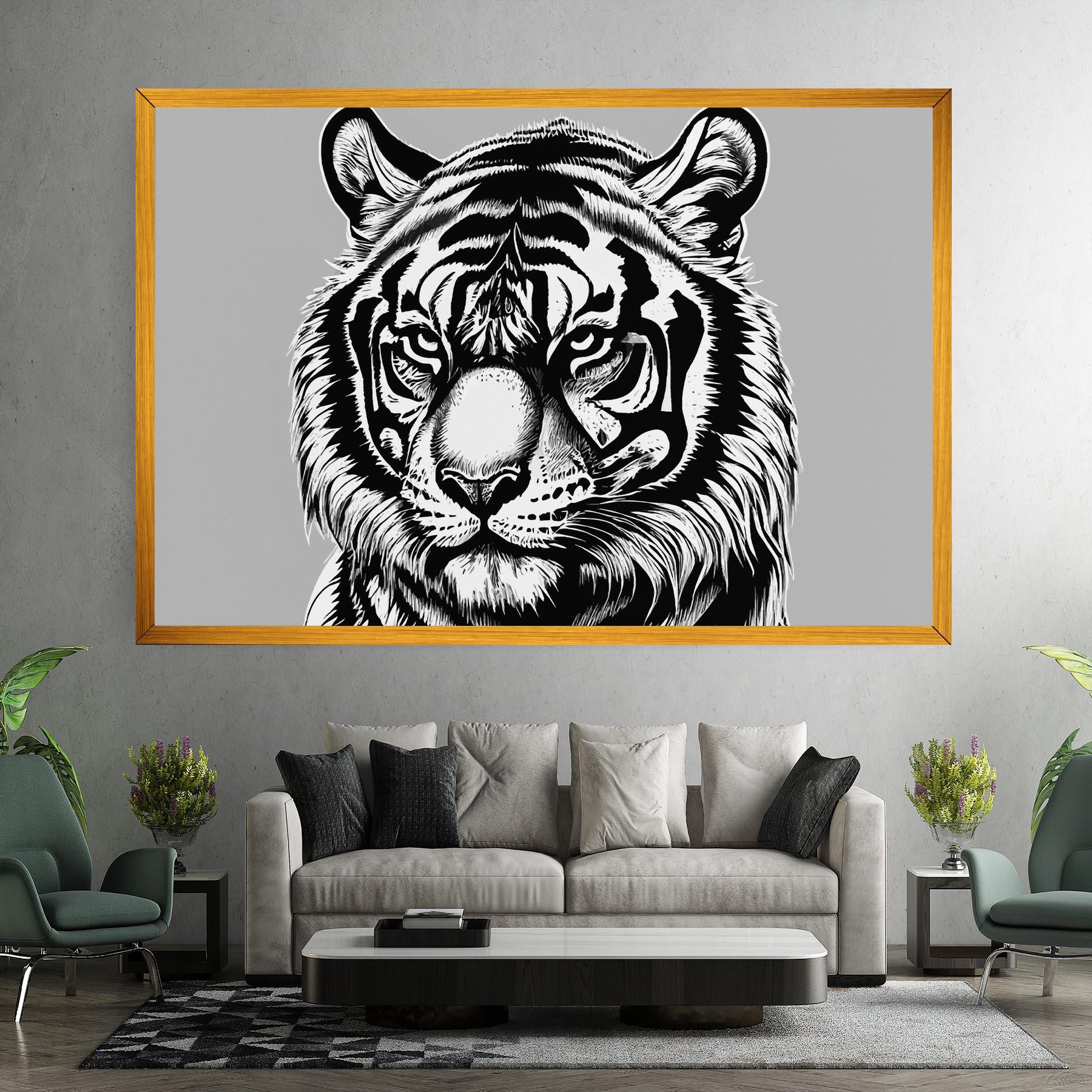 Vászonkép White Tiger Grey mockup 7