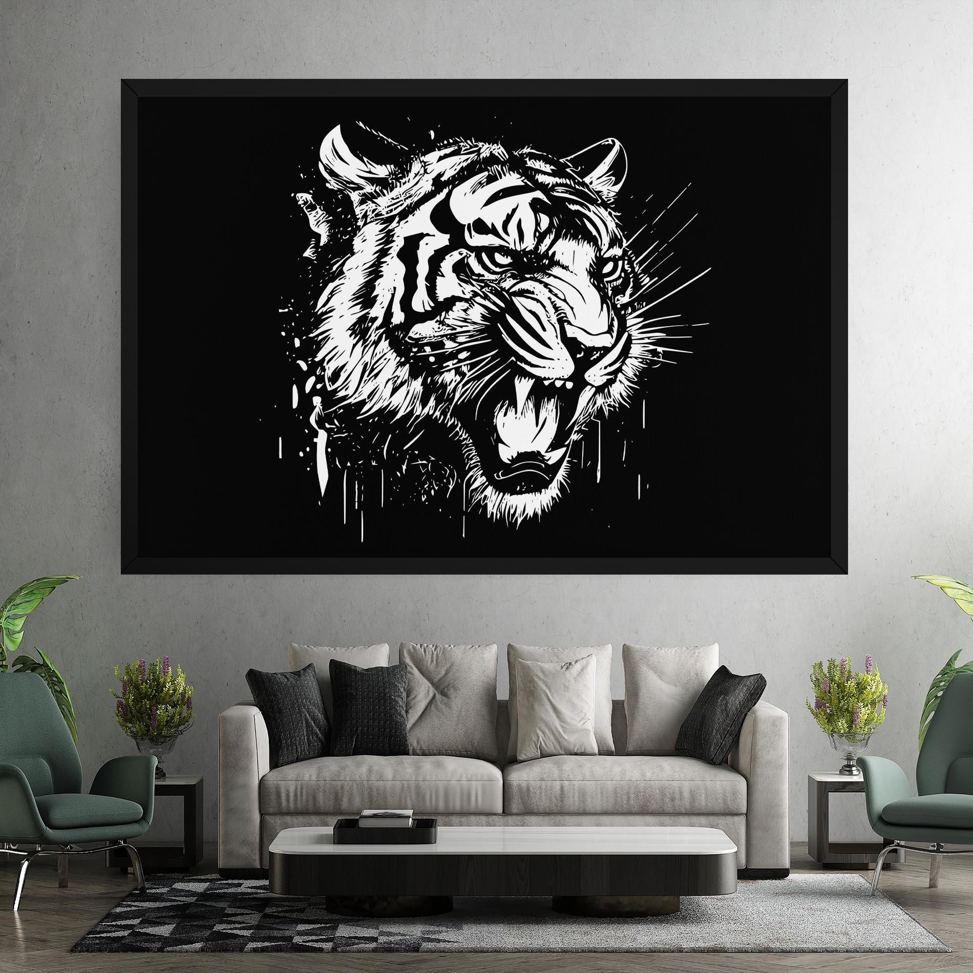 Vászonkép Angry Tiger Head mockup 7