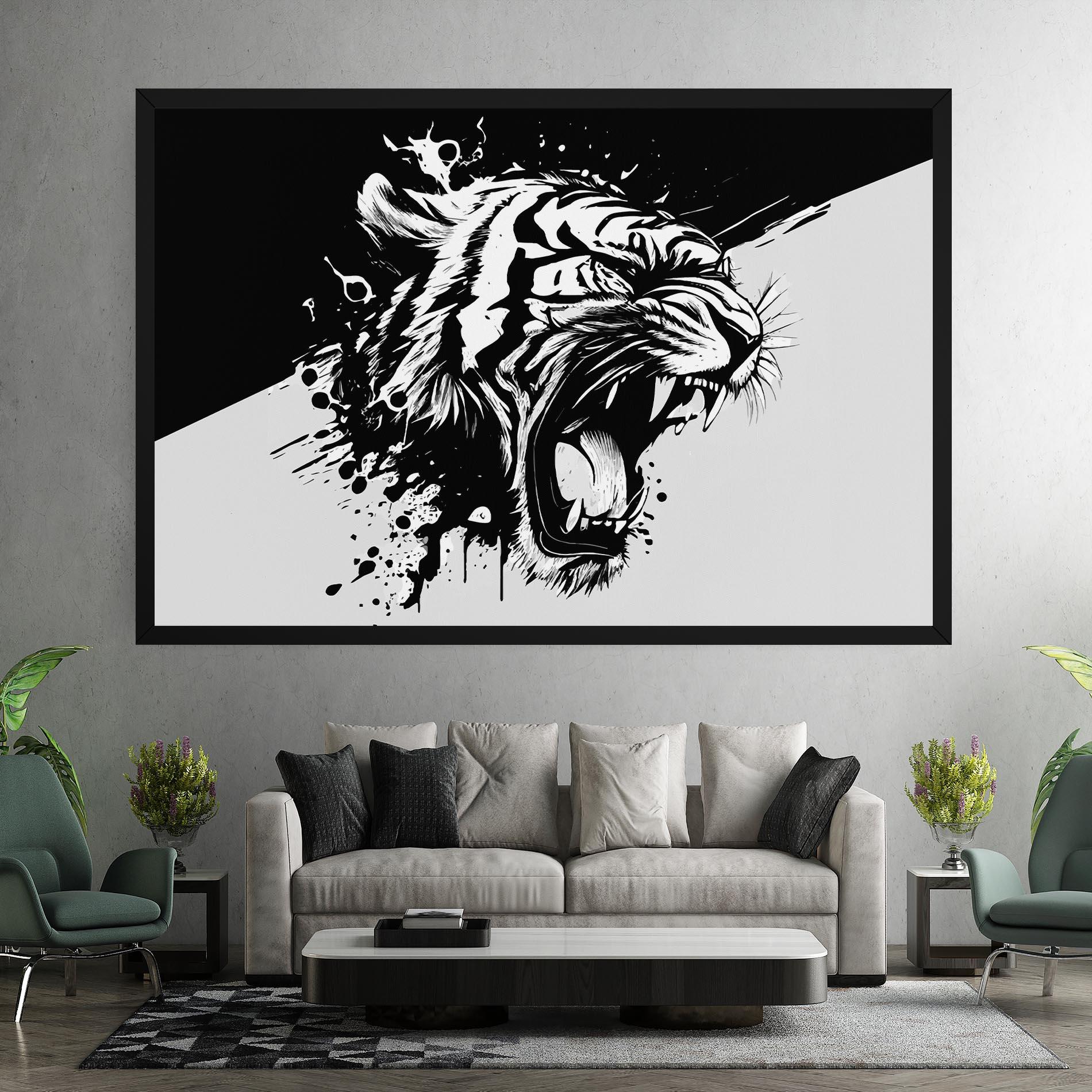 Vászonkép Black Grey Tiger mockup 7