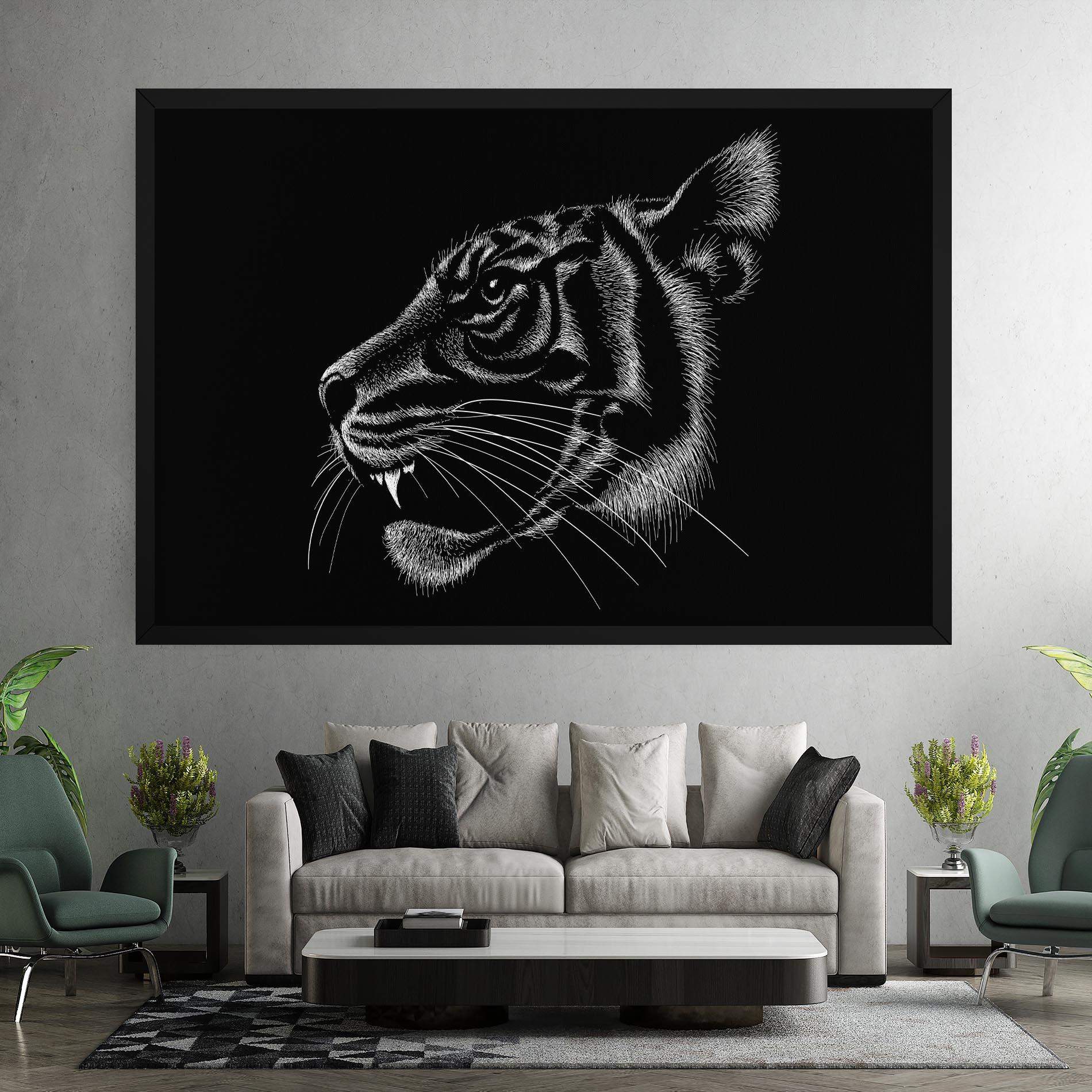 Vászonkép Tiger White Head mockup 7