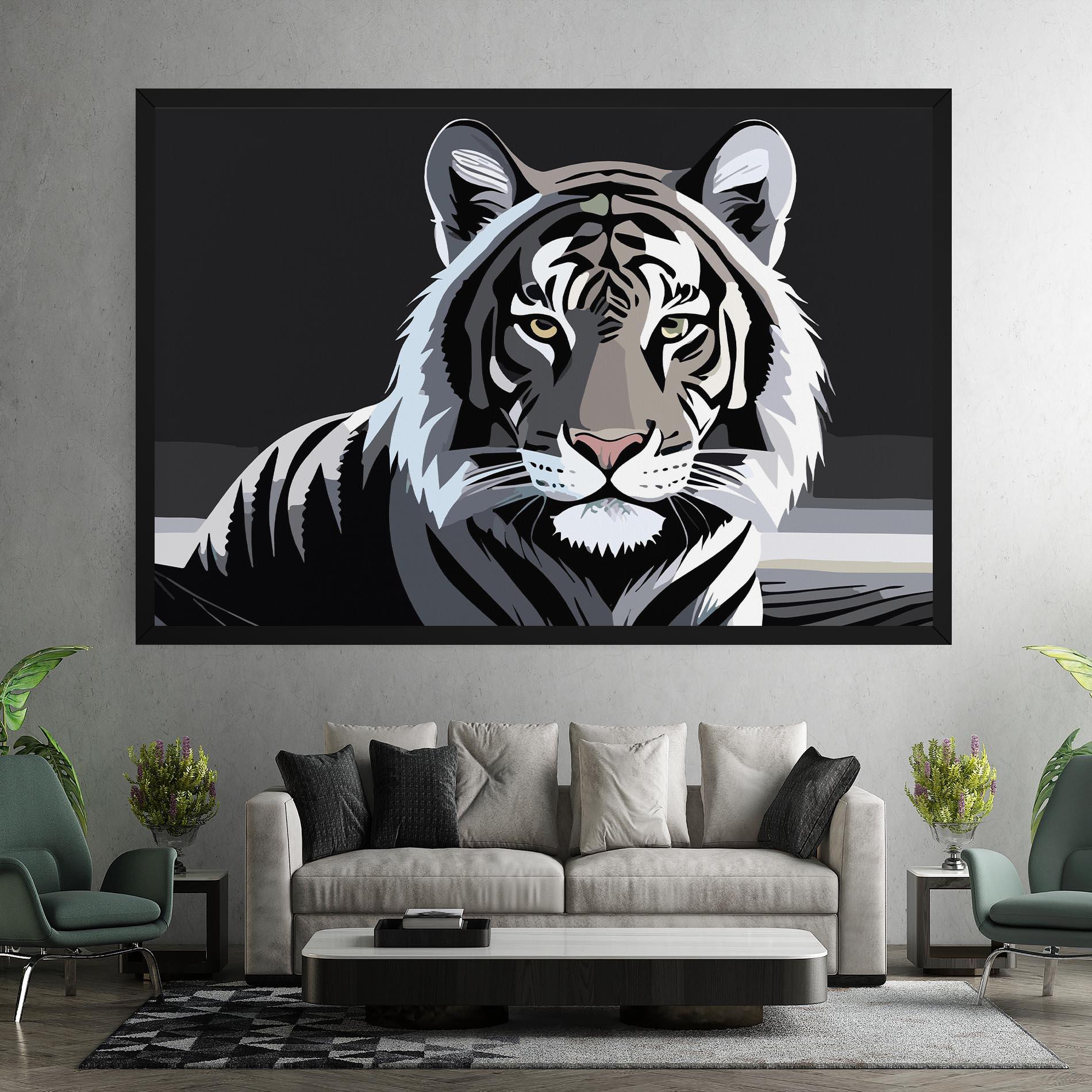 Vászonkép White Grey Tiger mockup 7