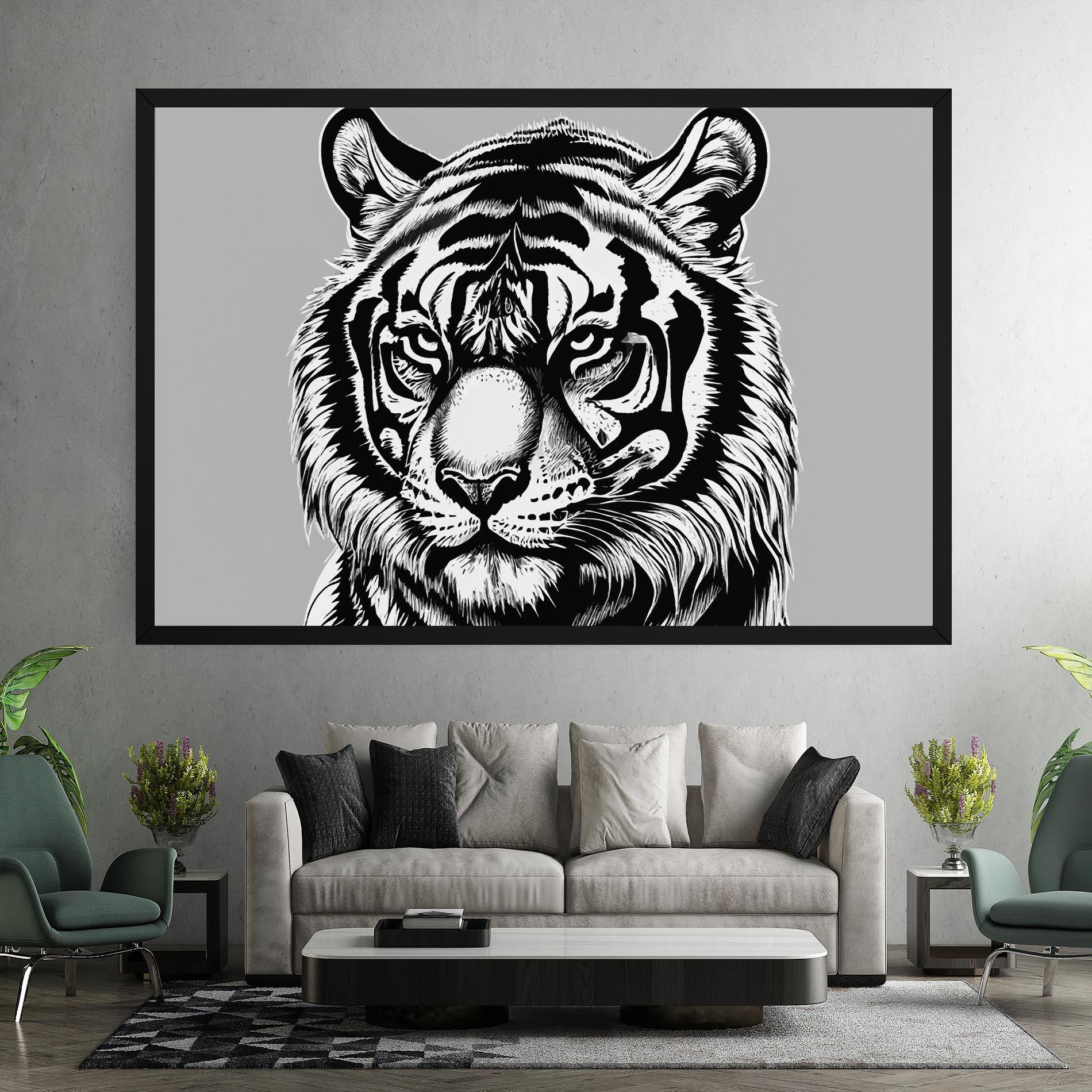 Vászonkép White Tiger Grey mockup 7