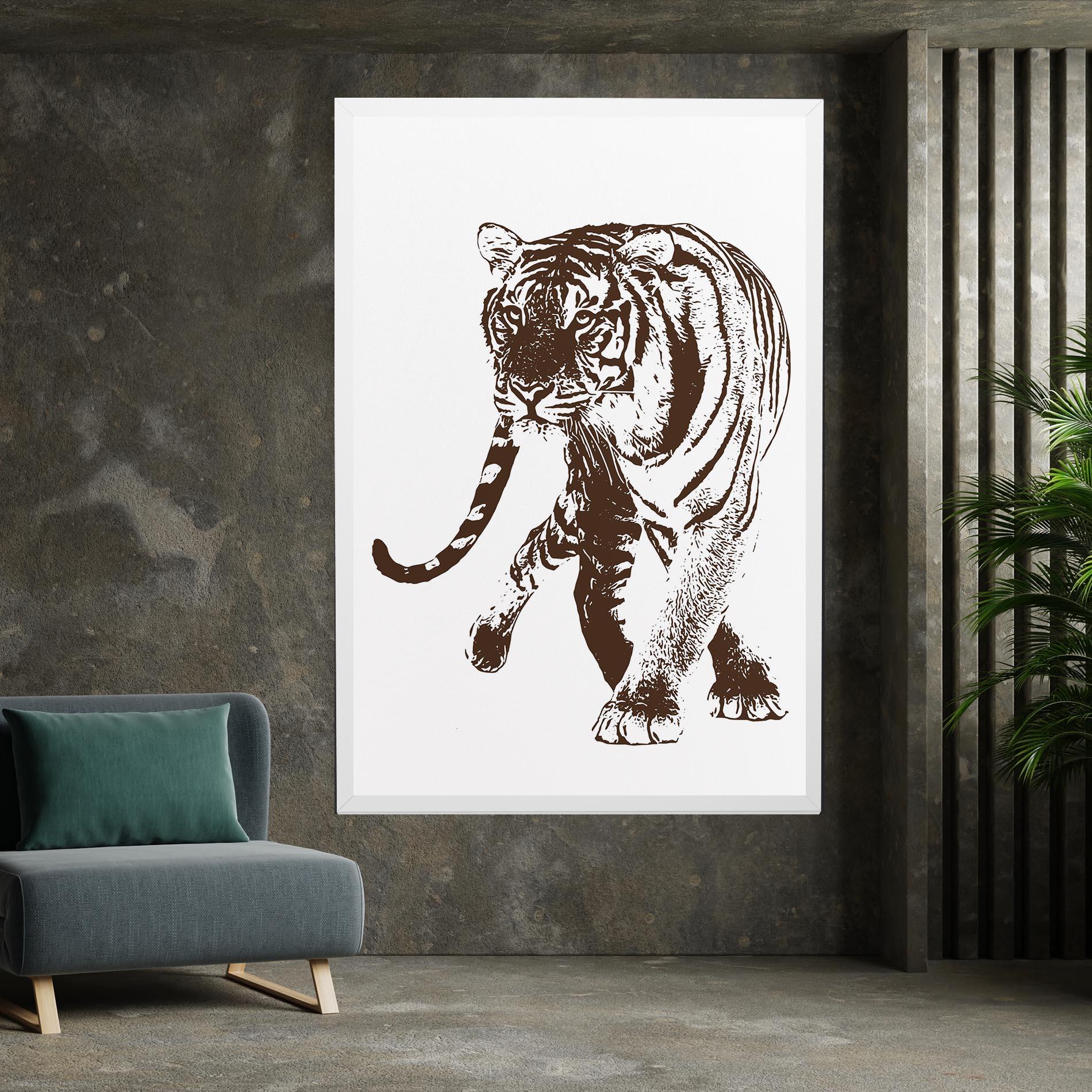 Vászonkép Brown Line Tiger mockup 7