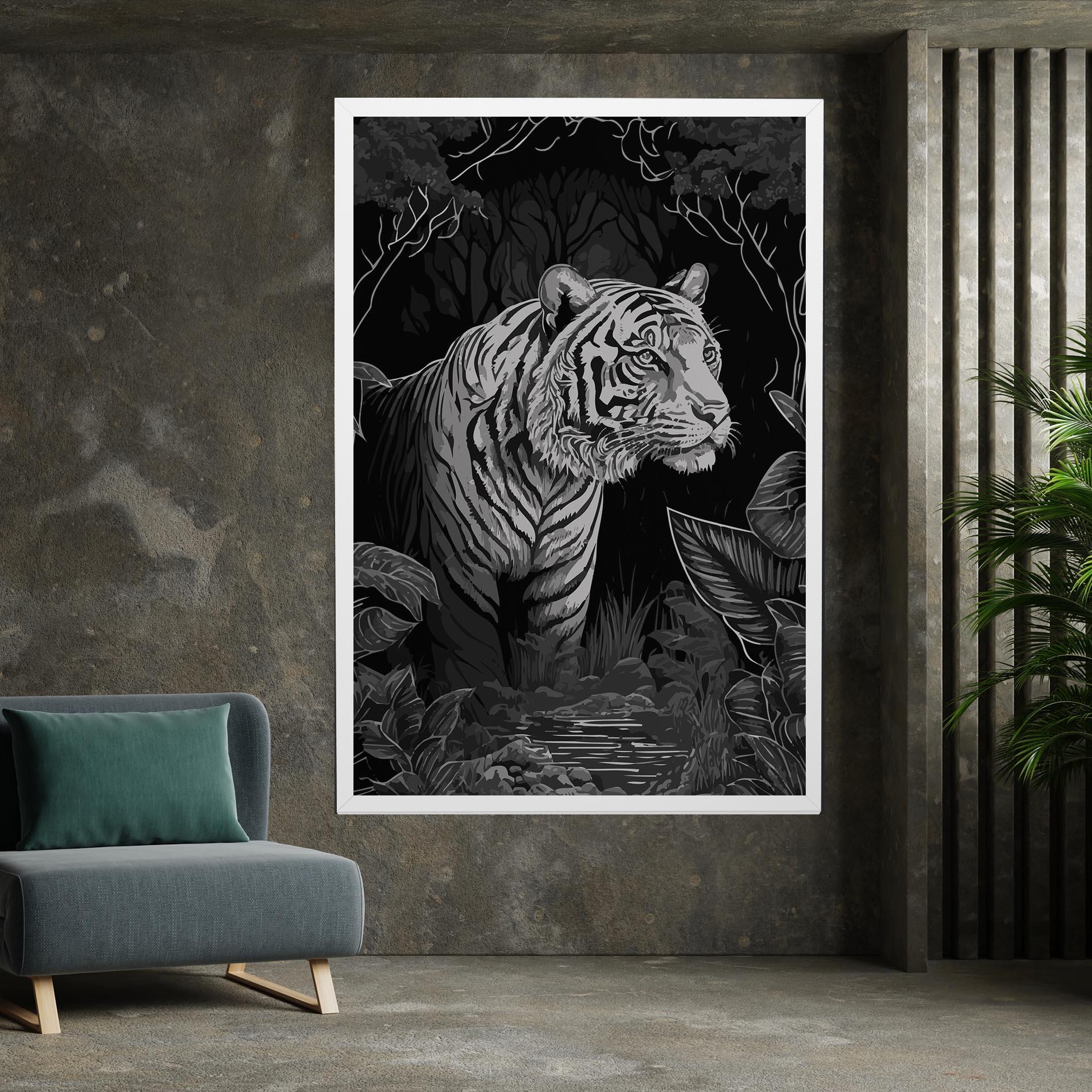 Vászonkép Grey Tiger mockup 7