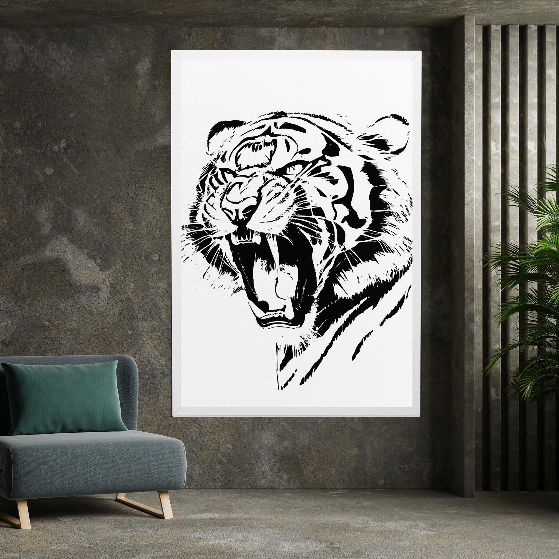 Vászonkép Roaring Tiger mockup 7
