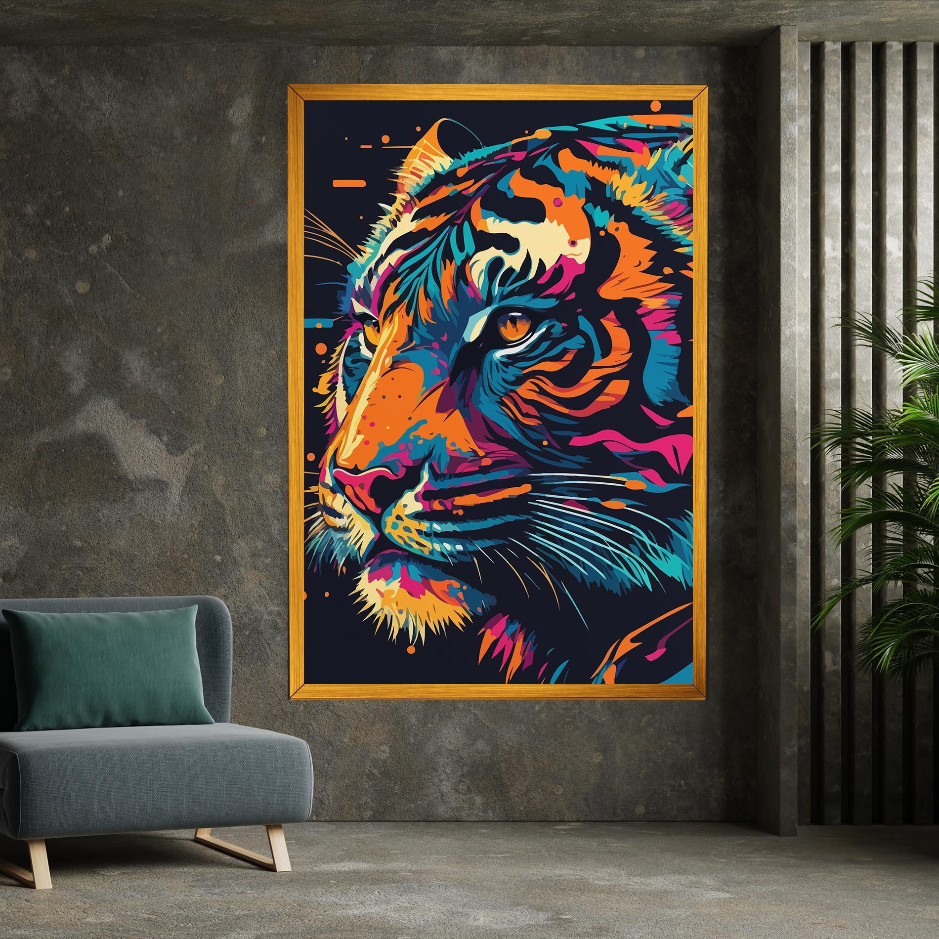 Vászonkép Colorful Tiger mockup 7