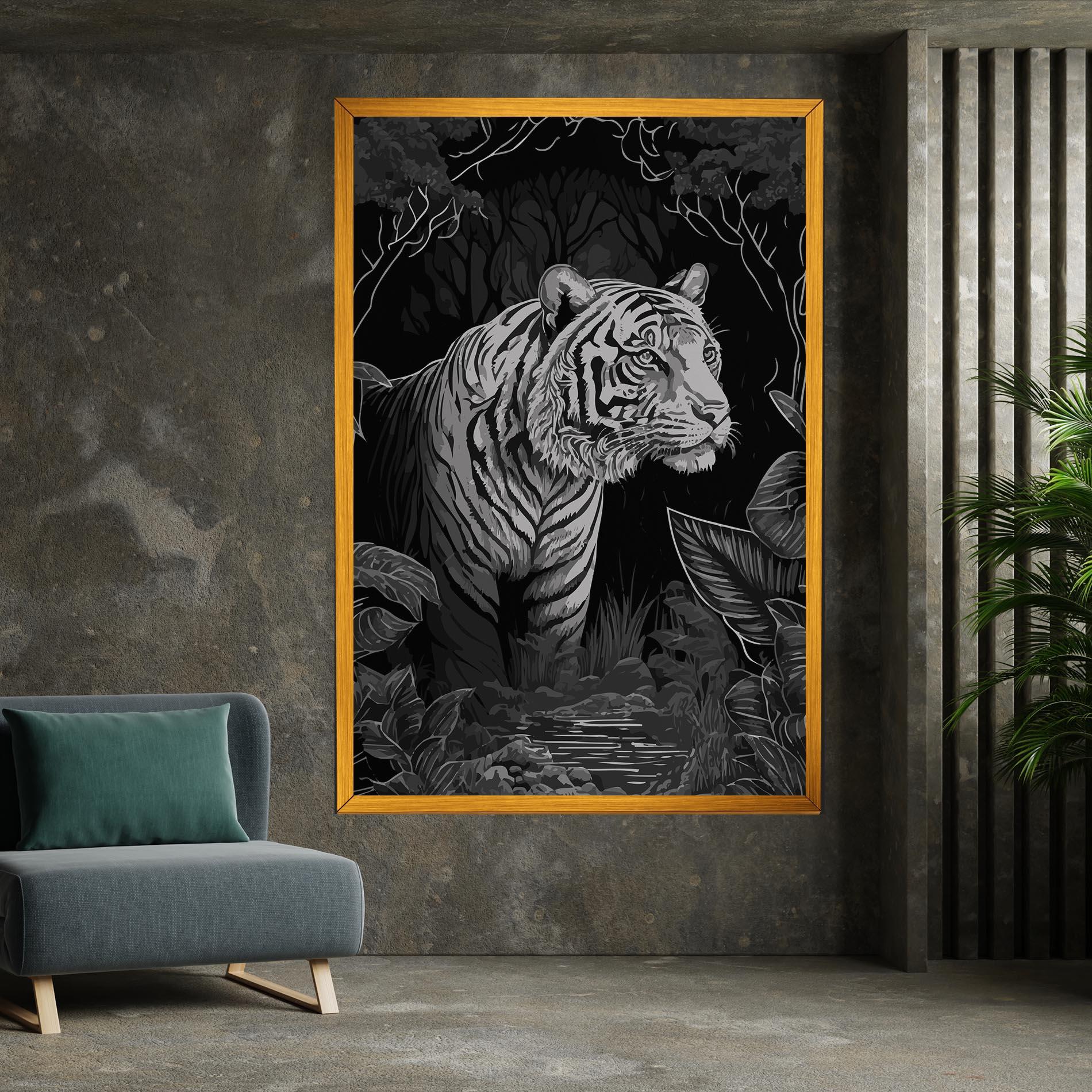 Vászonkép Grey Tiger mockup 7