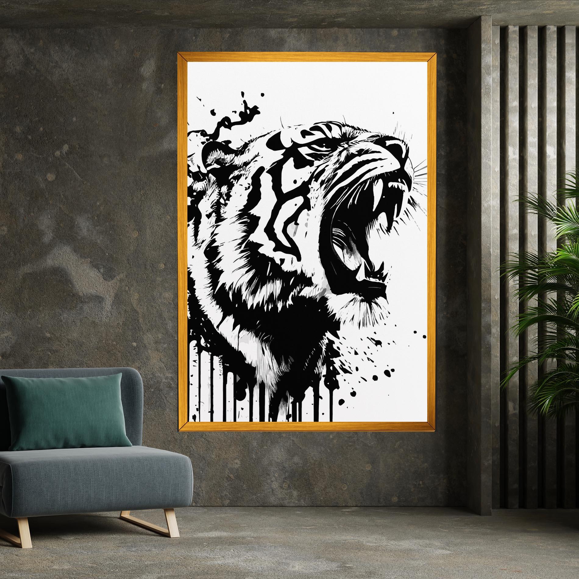 Vászonkép Ink Art Tiger mockup 7