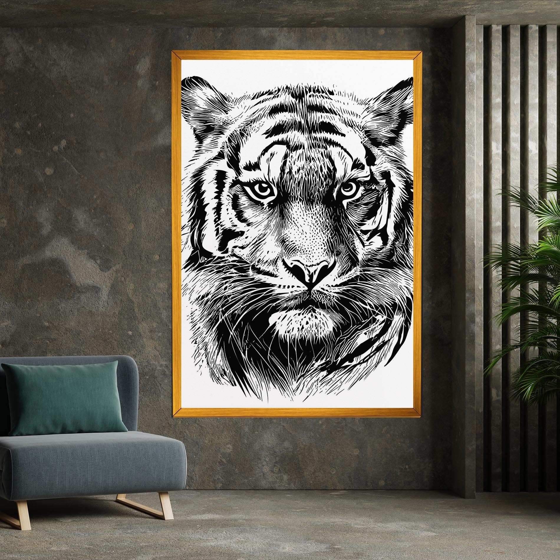 Vászonkép Pretty Tiger Head mockup 7