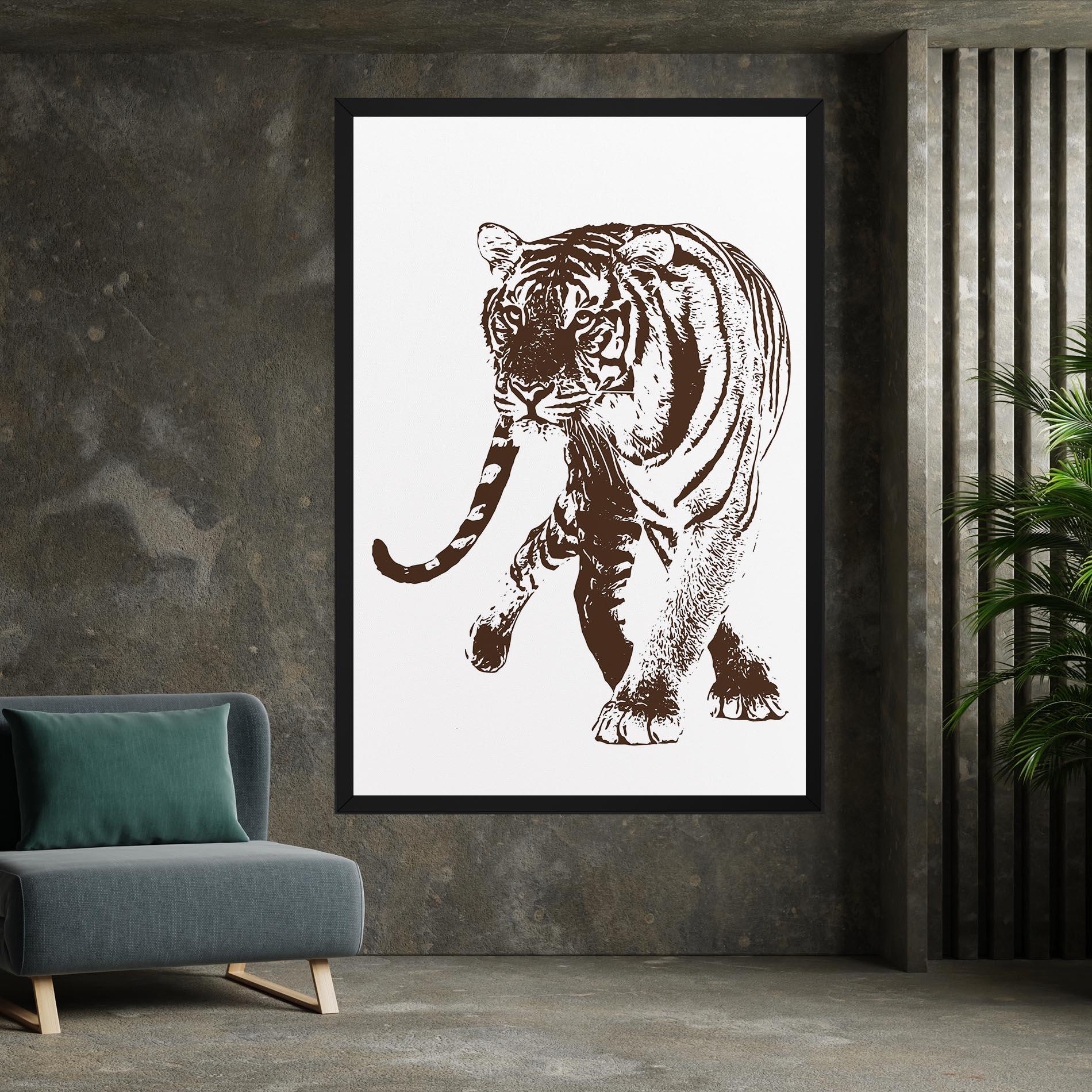 Vászonkép Brown Line Tiger mockup 7