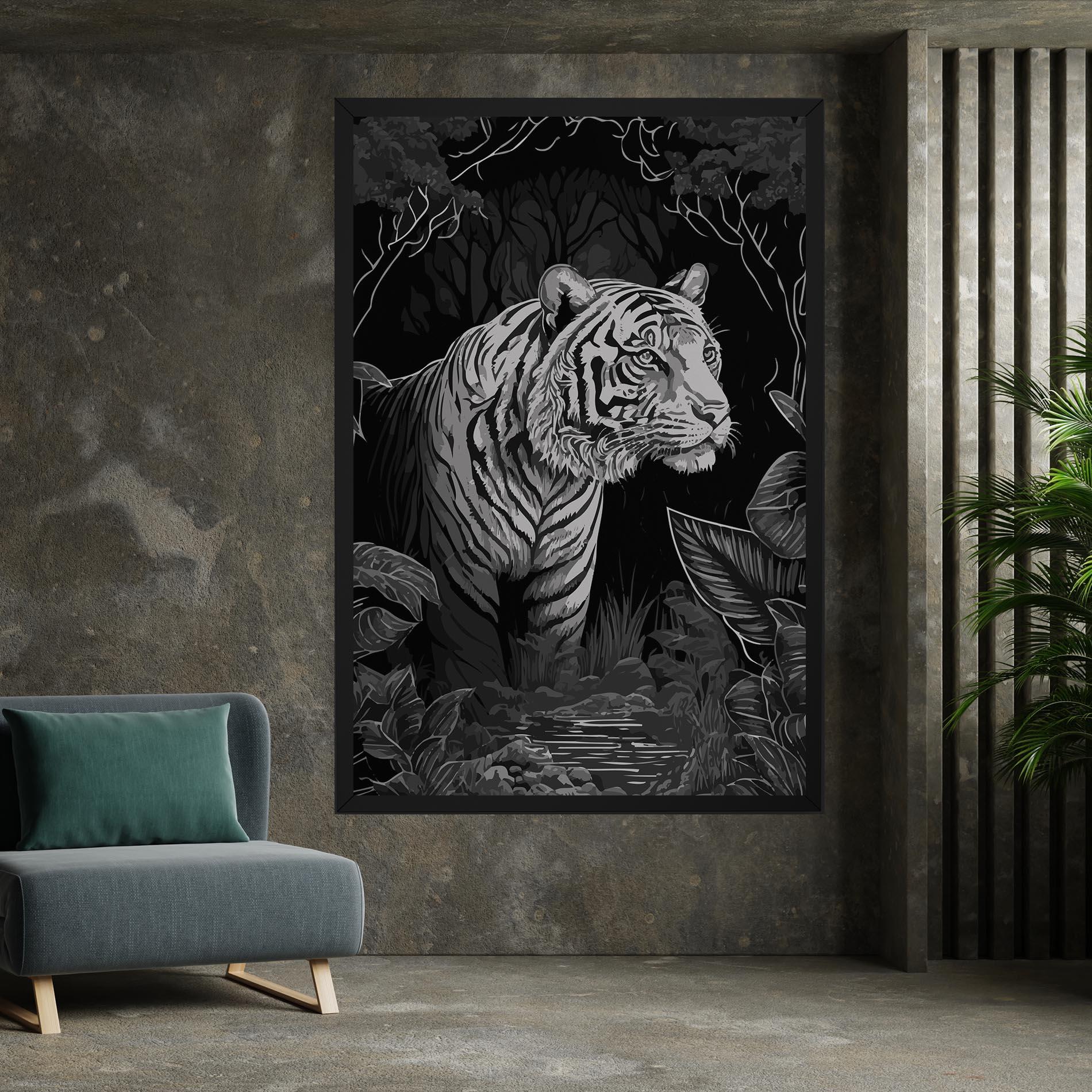 Vászonkép Grey Tiger mockup 7
