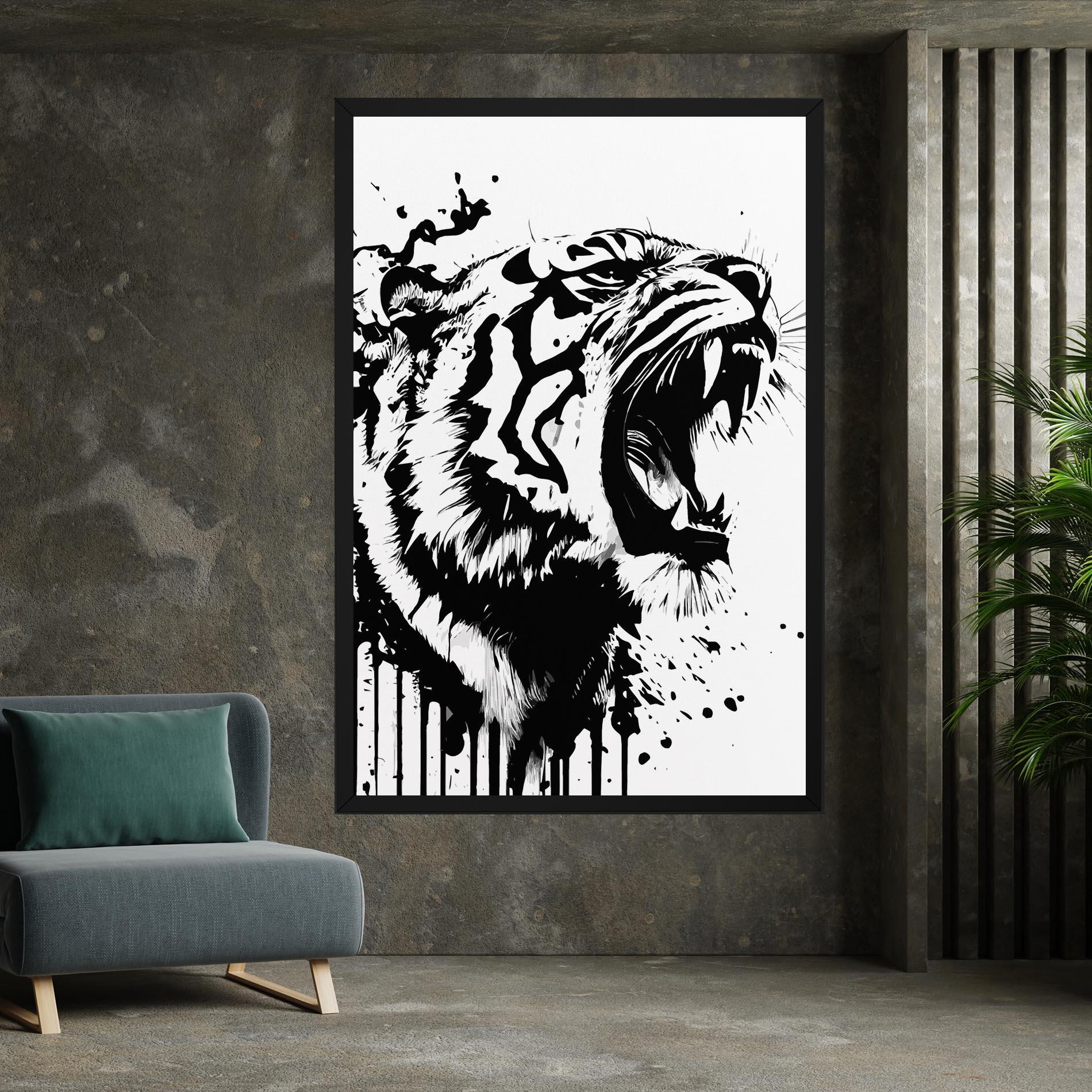 Vászonkép Ink Art Tiger mockup 7