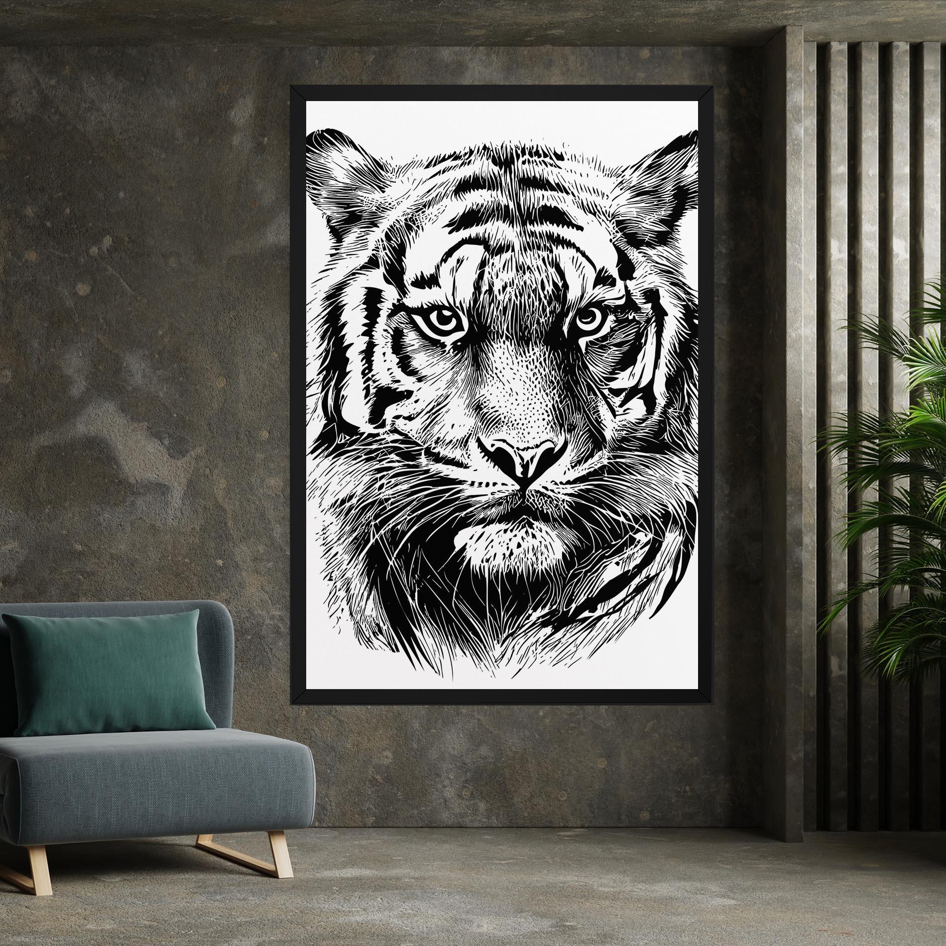 Vászonkép Pretty Tiger Head mockup 7