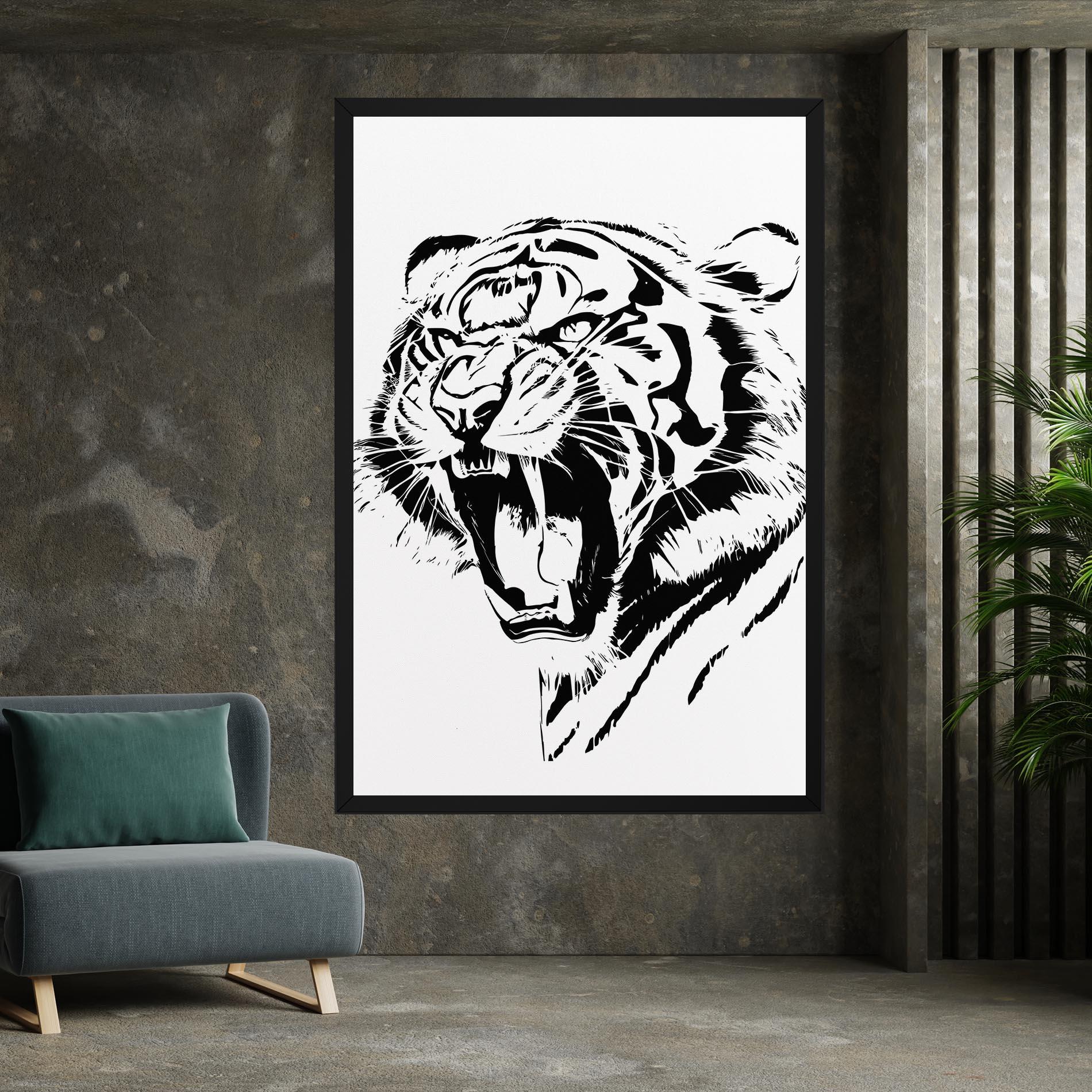 Vászonkép Roaring Tiger mockup 7