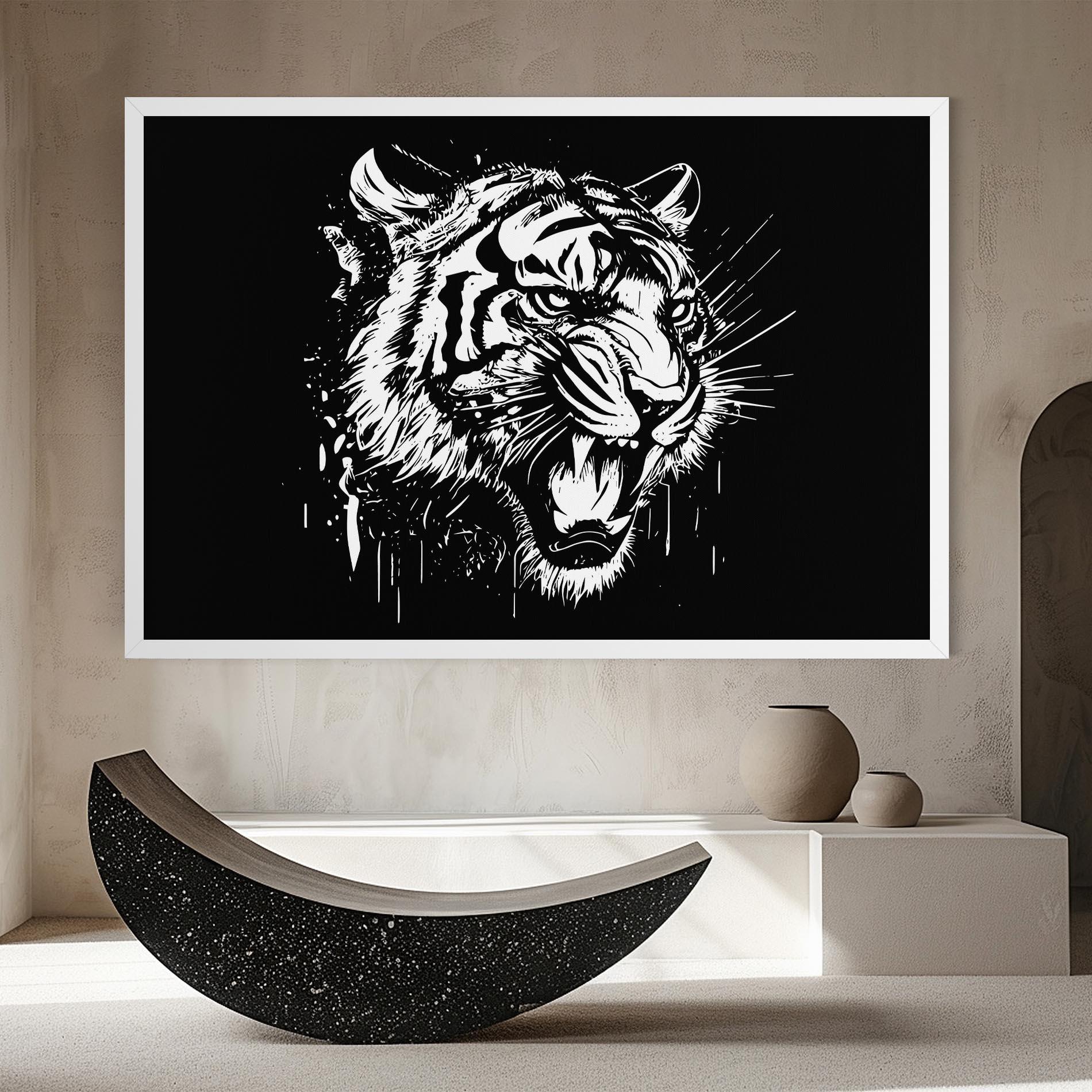 Vászonkép Angry Tiger Head mockup 8