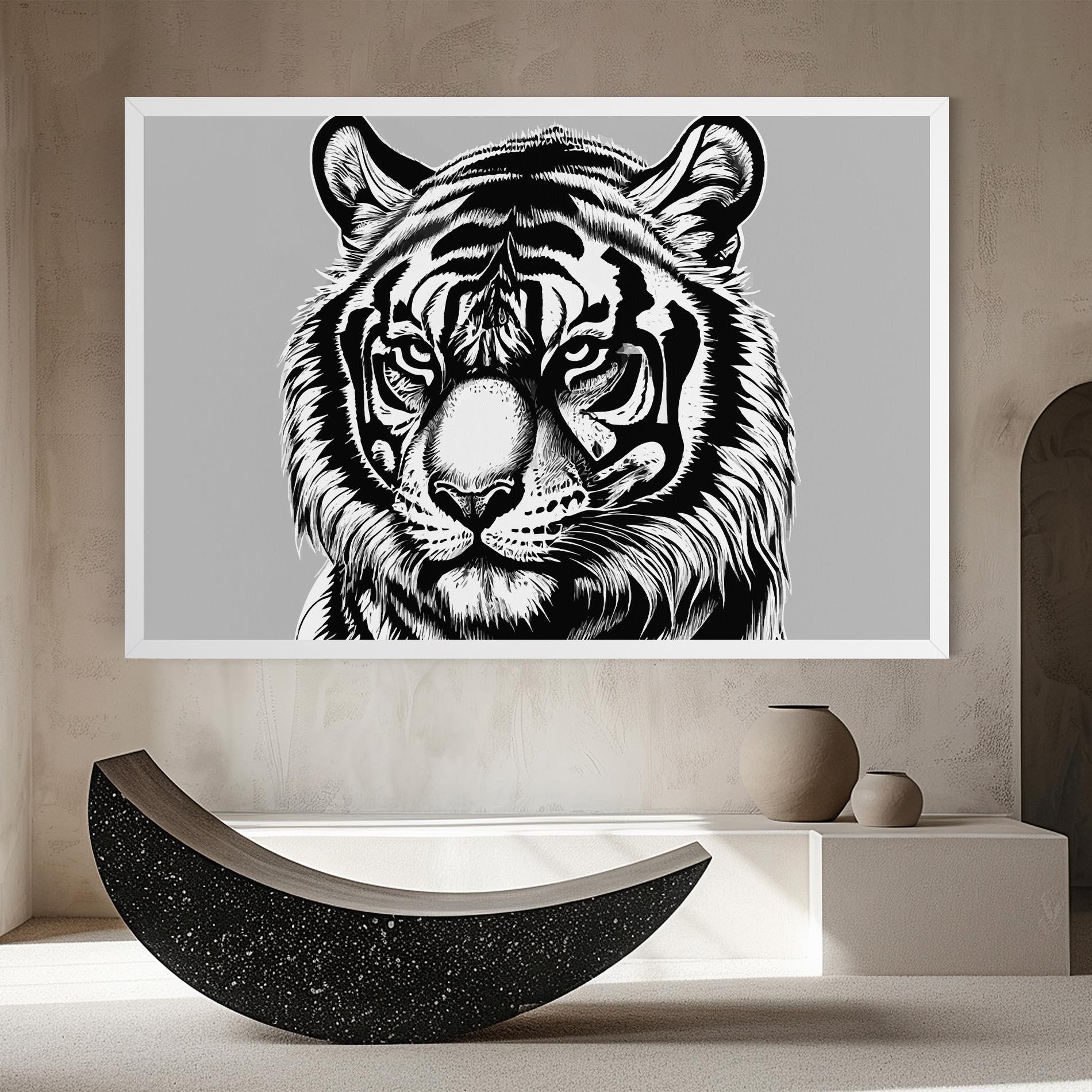 Vászonkép White Tiger Grey mockup 8