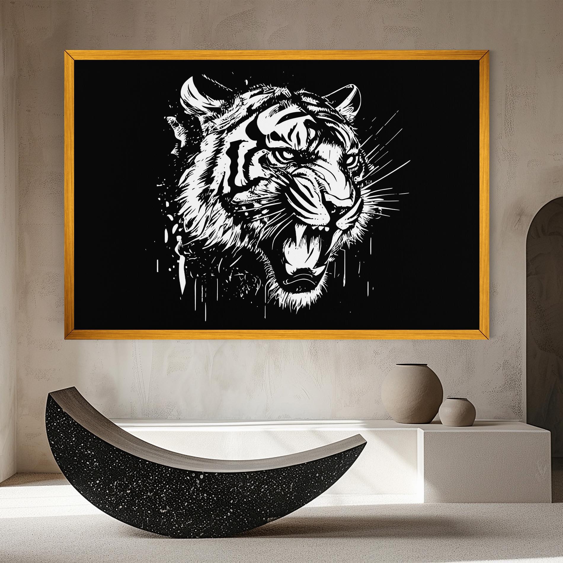 Vászonkép Angry Tiger Head mockup 8
