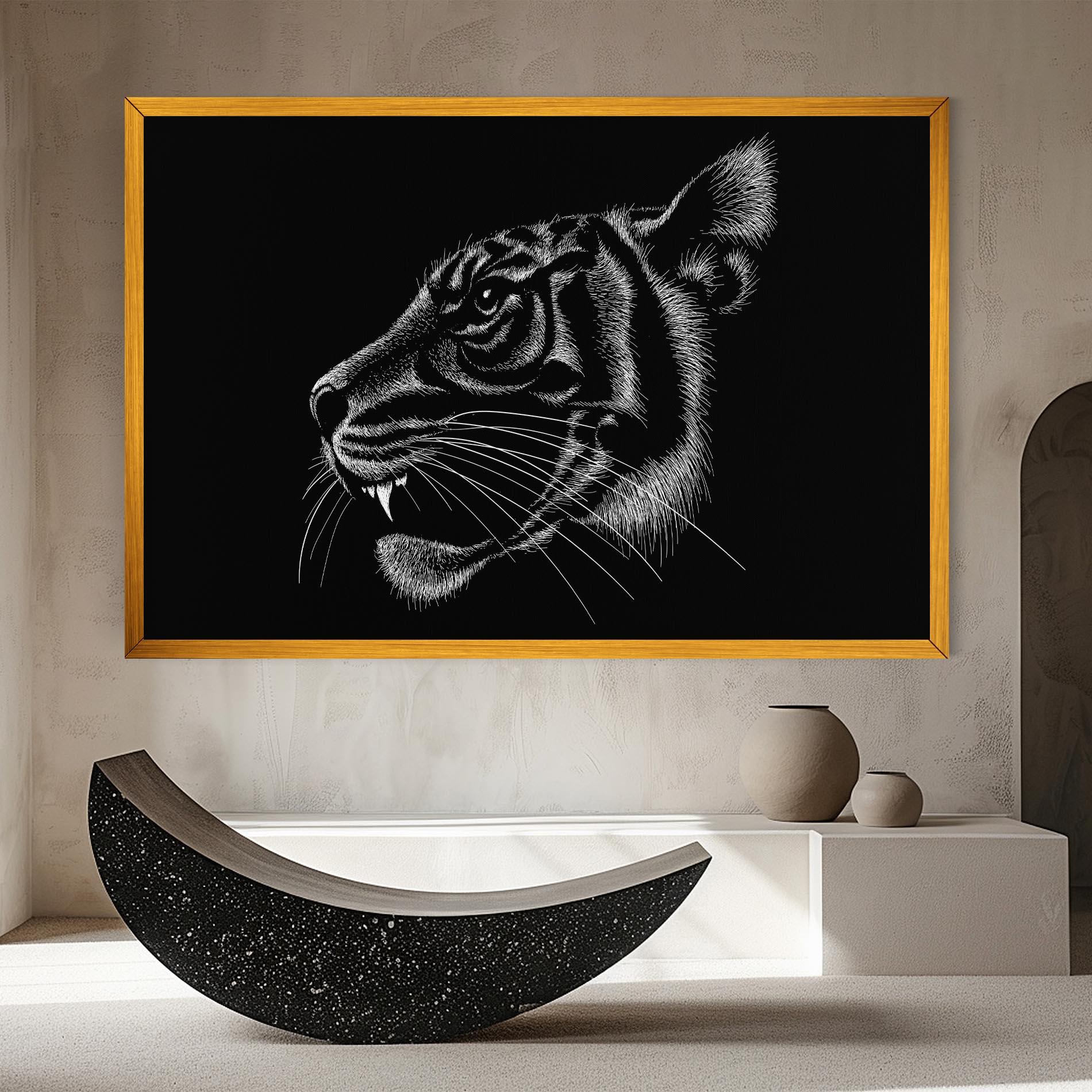 Vászonkép Tiger White Head mockup 8