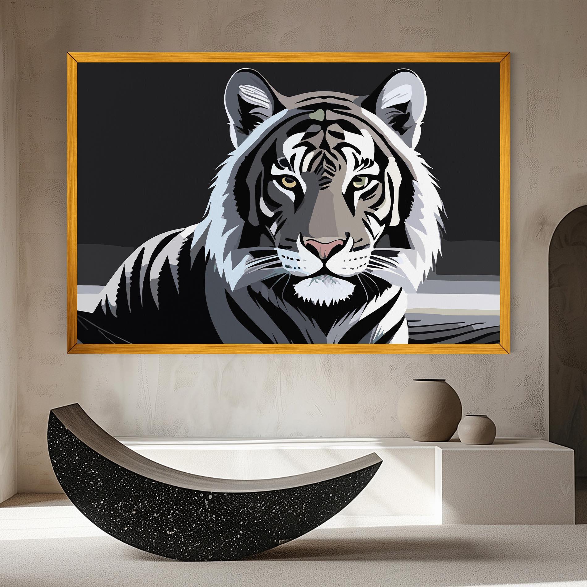 Vászonkép White Grey Tiger mockup 8