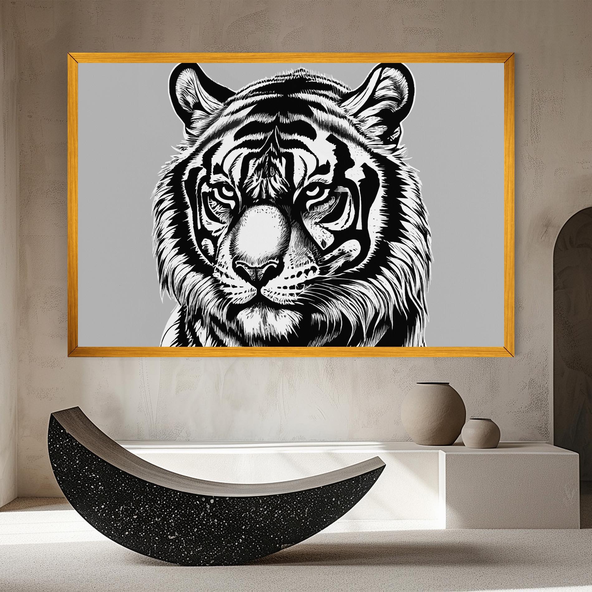 Vászonkép White Tiger Grey mockup 8