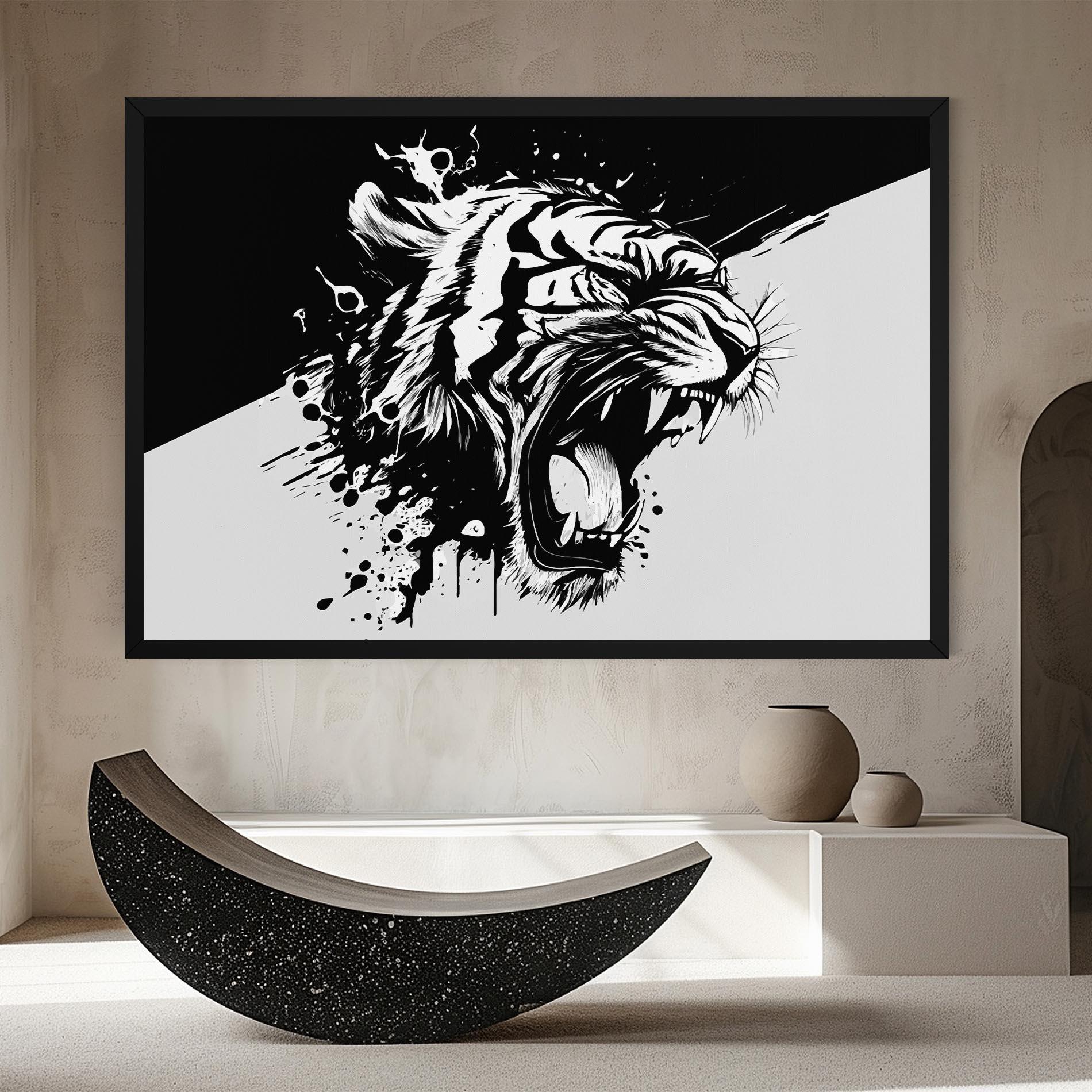 Vászonkép Black Grey Tiger mockup 8