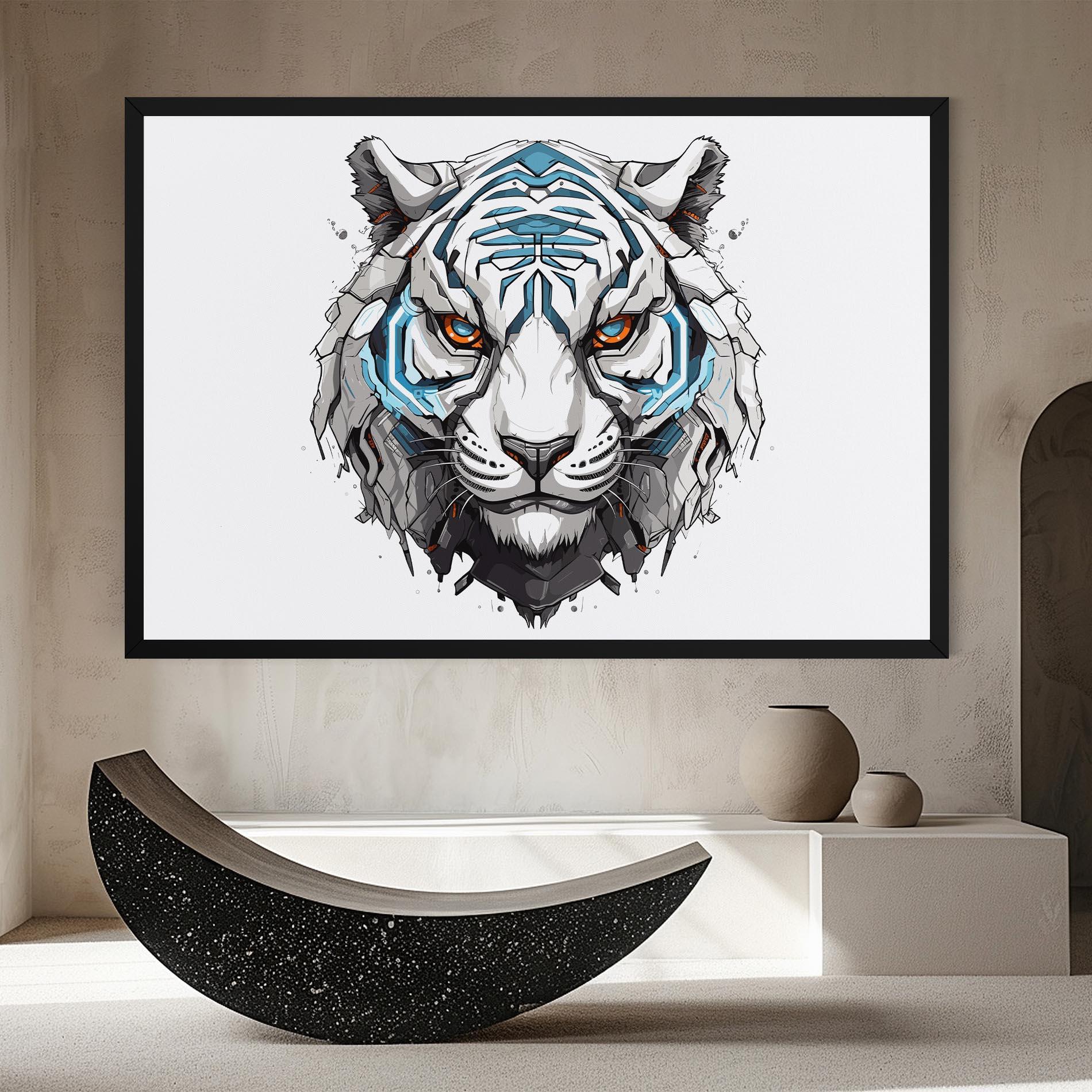 Vászonkép Cyborg Tiger mockup 8