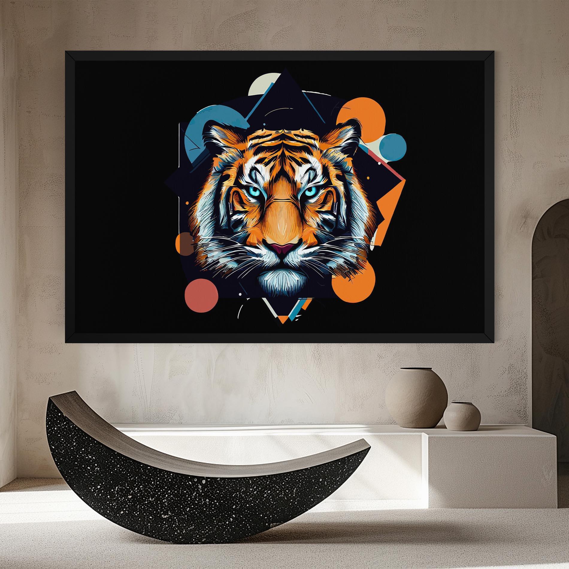 Vászonkép Geometric Tiger mockup 8