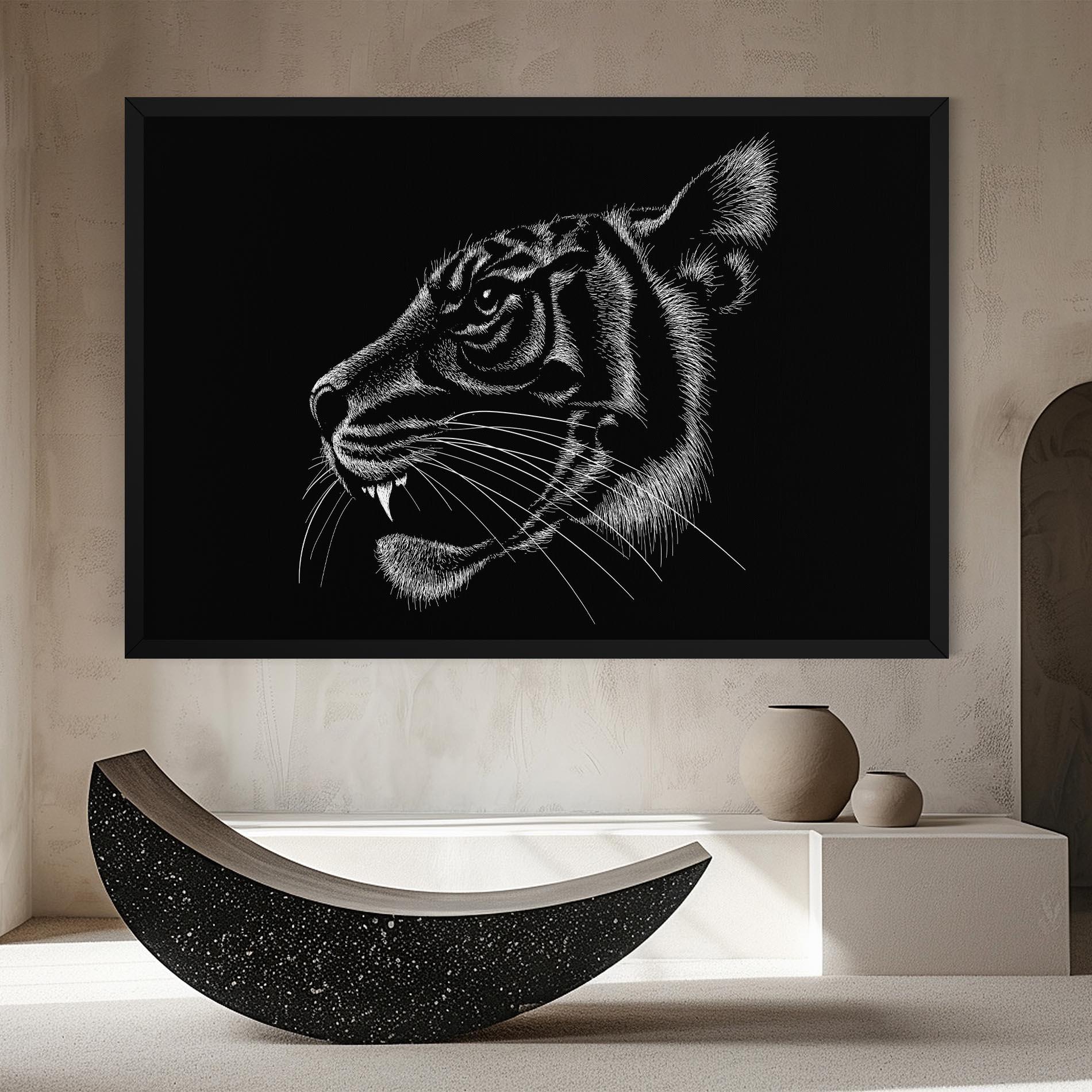 Vászonkép Tiger White Head mockup 8