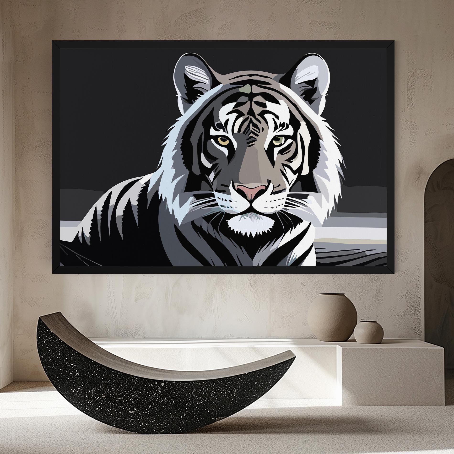 Vászonkép White Grey Tiger mockup 8