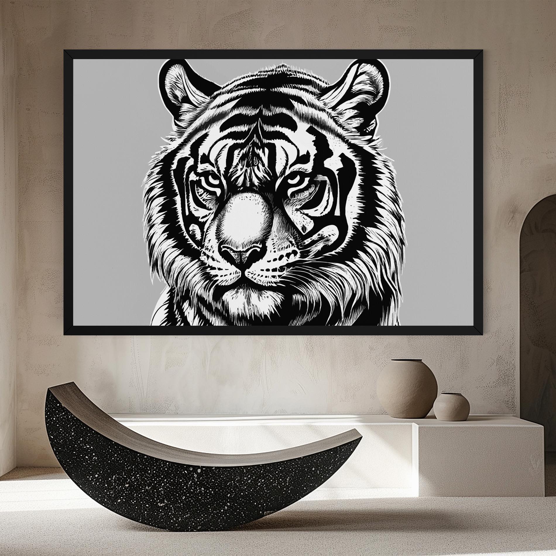 Vászonkép White Tiger Grey mockup 8
